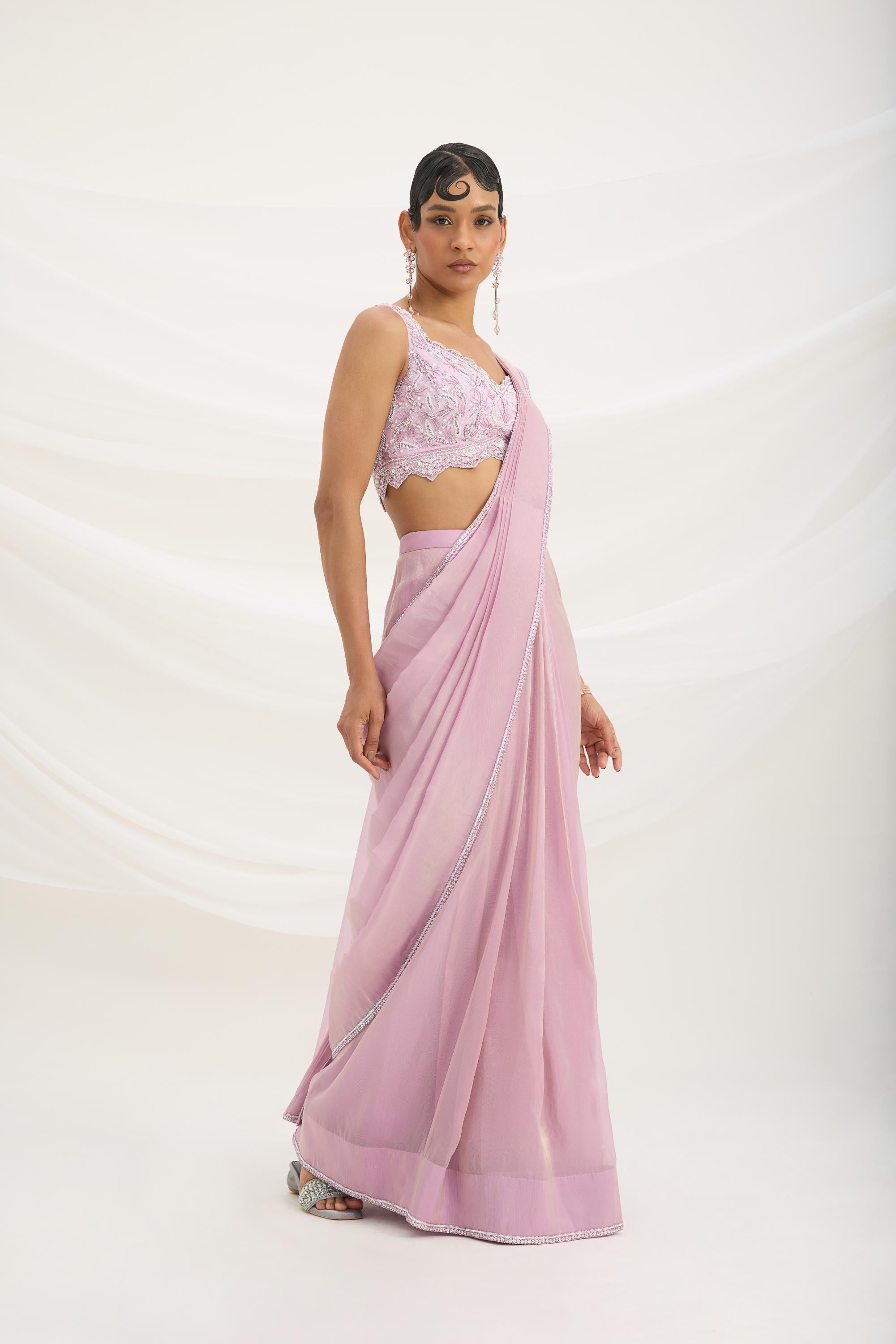 DRAPE SAREE SET