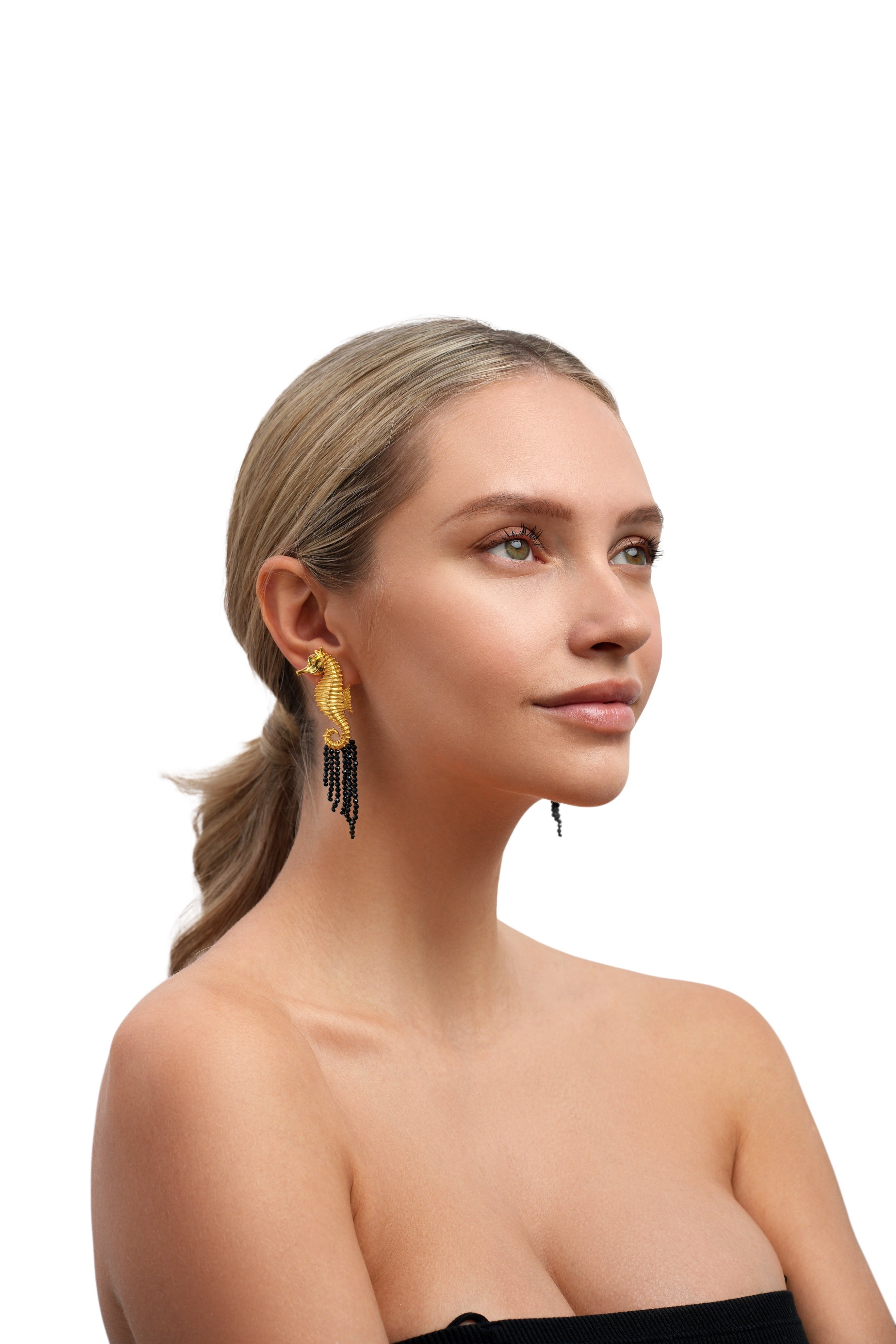 Golden Seahorse Earrings