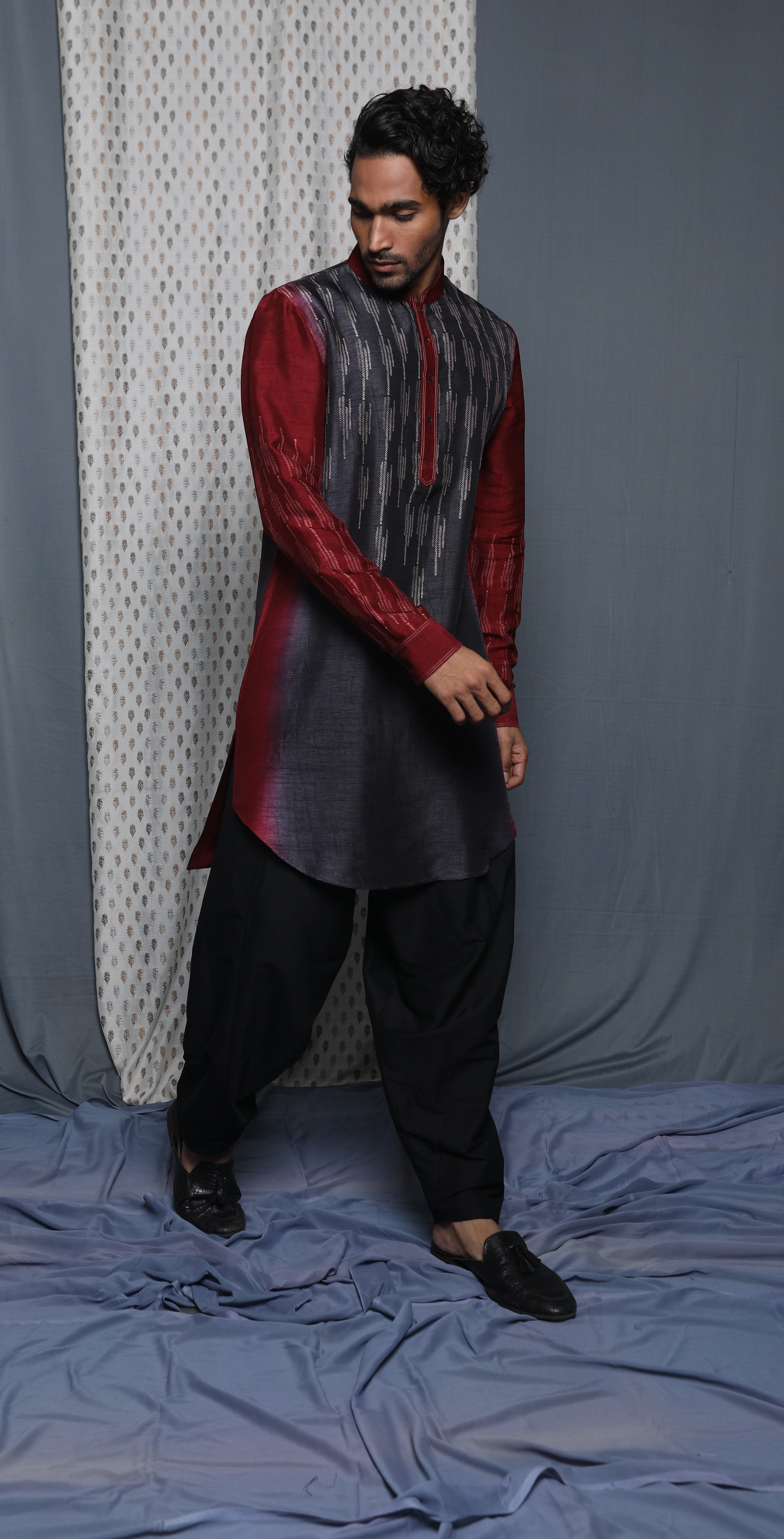 Grey Shaded printed kurta