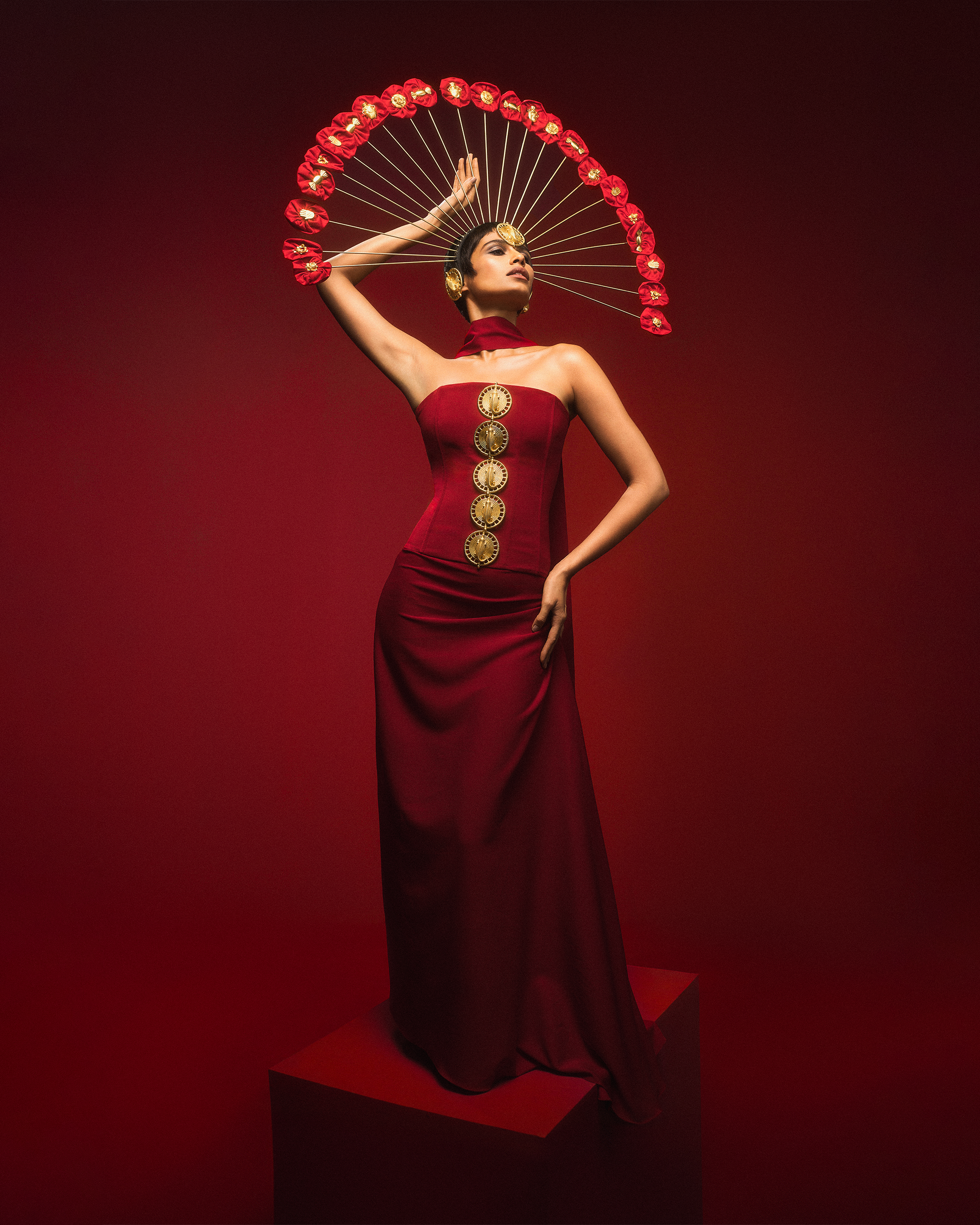 The Ghana Gator Corset Set In Red