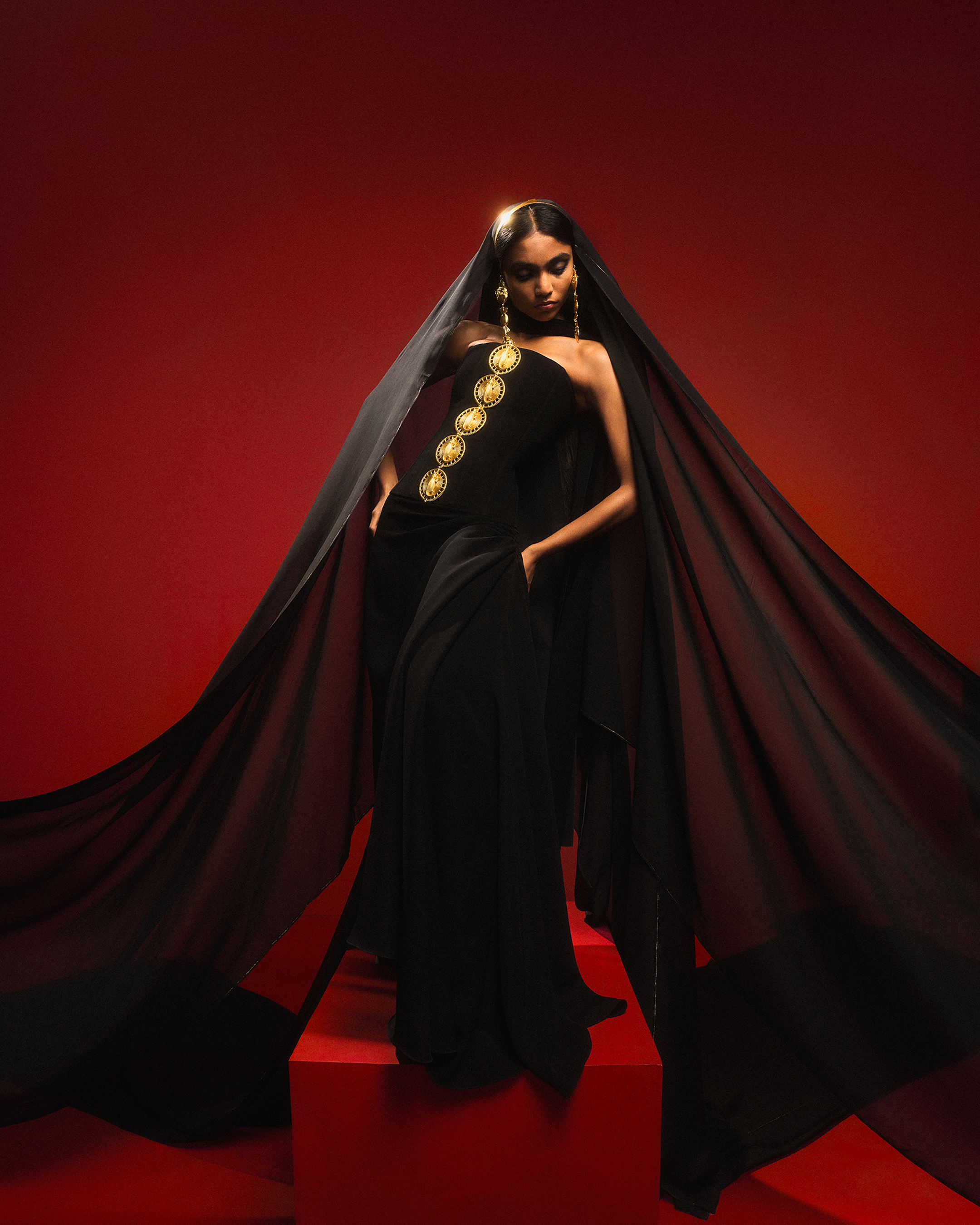 The Black Ghana Gator Corset Set