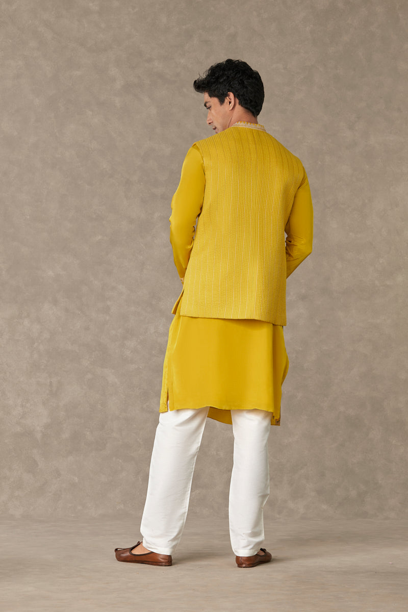 Corn Yellow Tissue Bandi and Kurta Set
