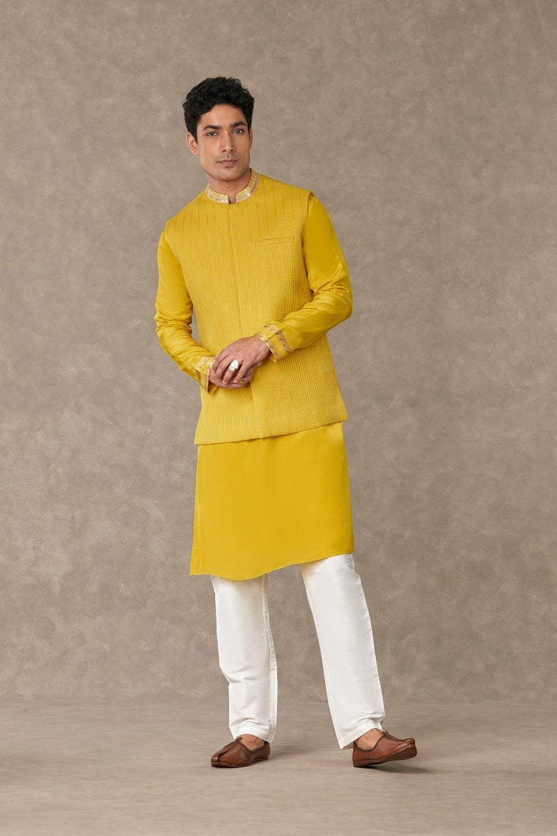 Corn Yellow Tissue Bandi and Kurta Set