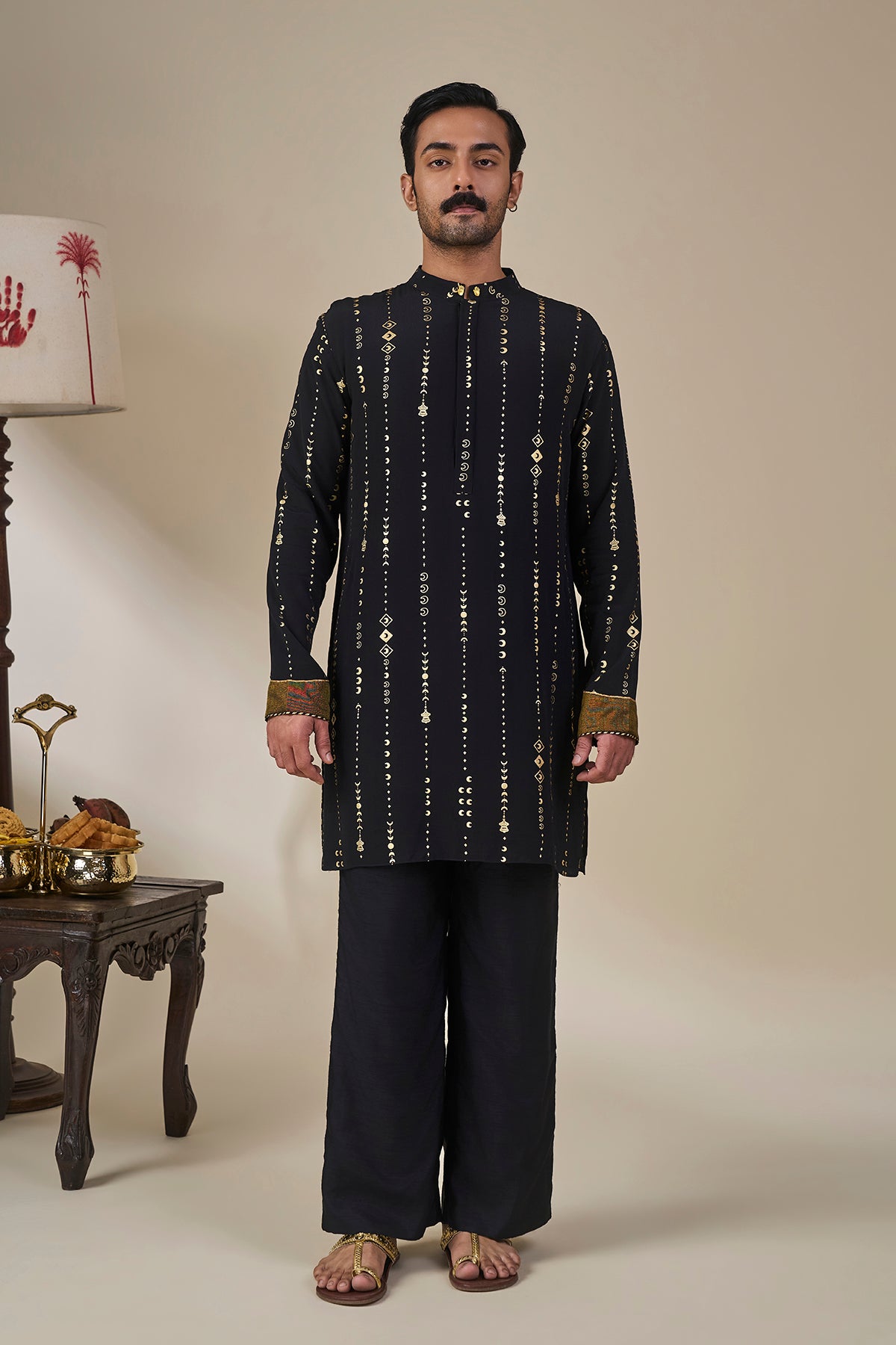Black Celestial Moonfall Kurta Set