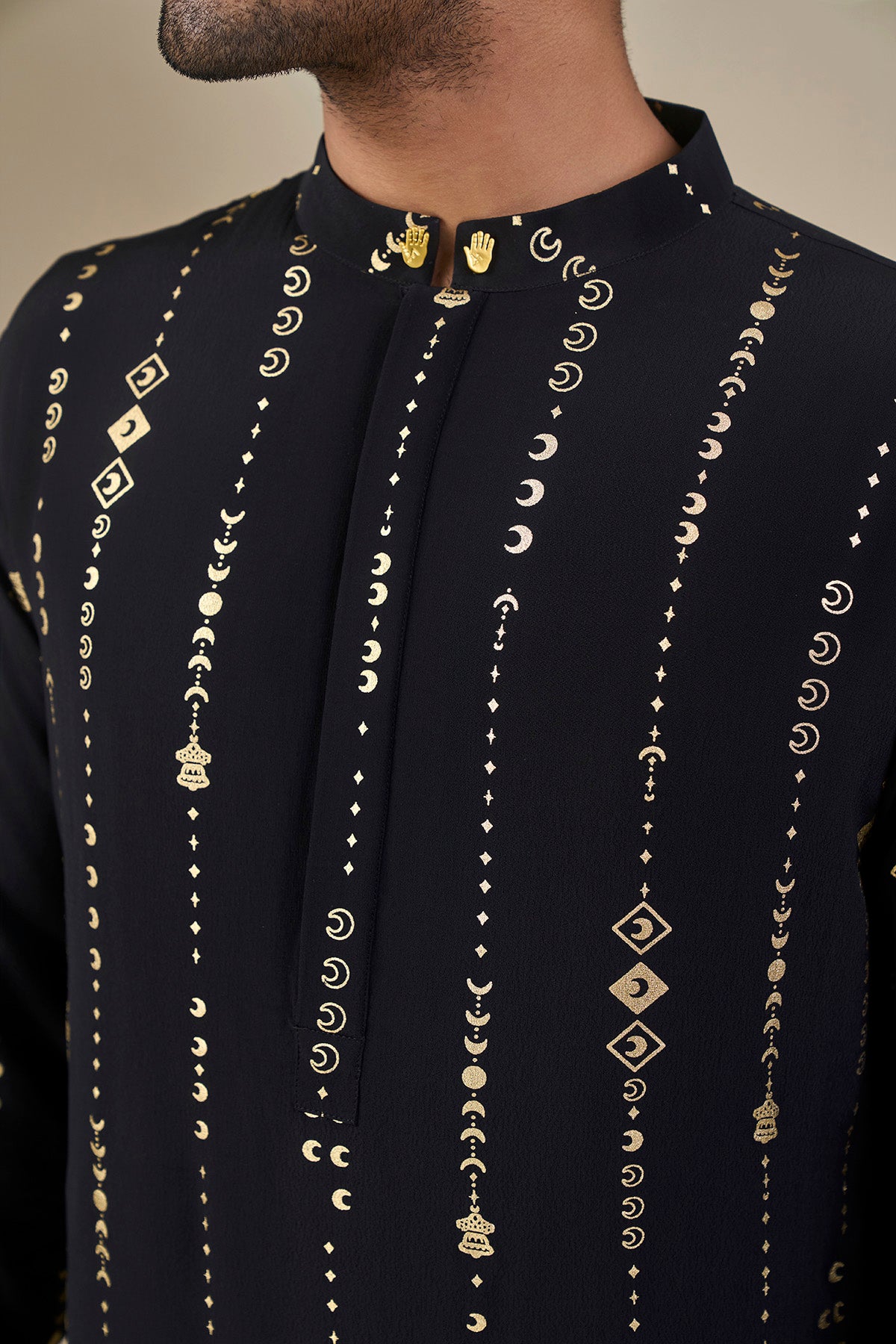 Black Celestial Moonfall Kurta Set