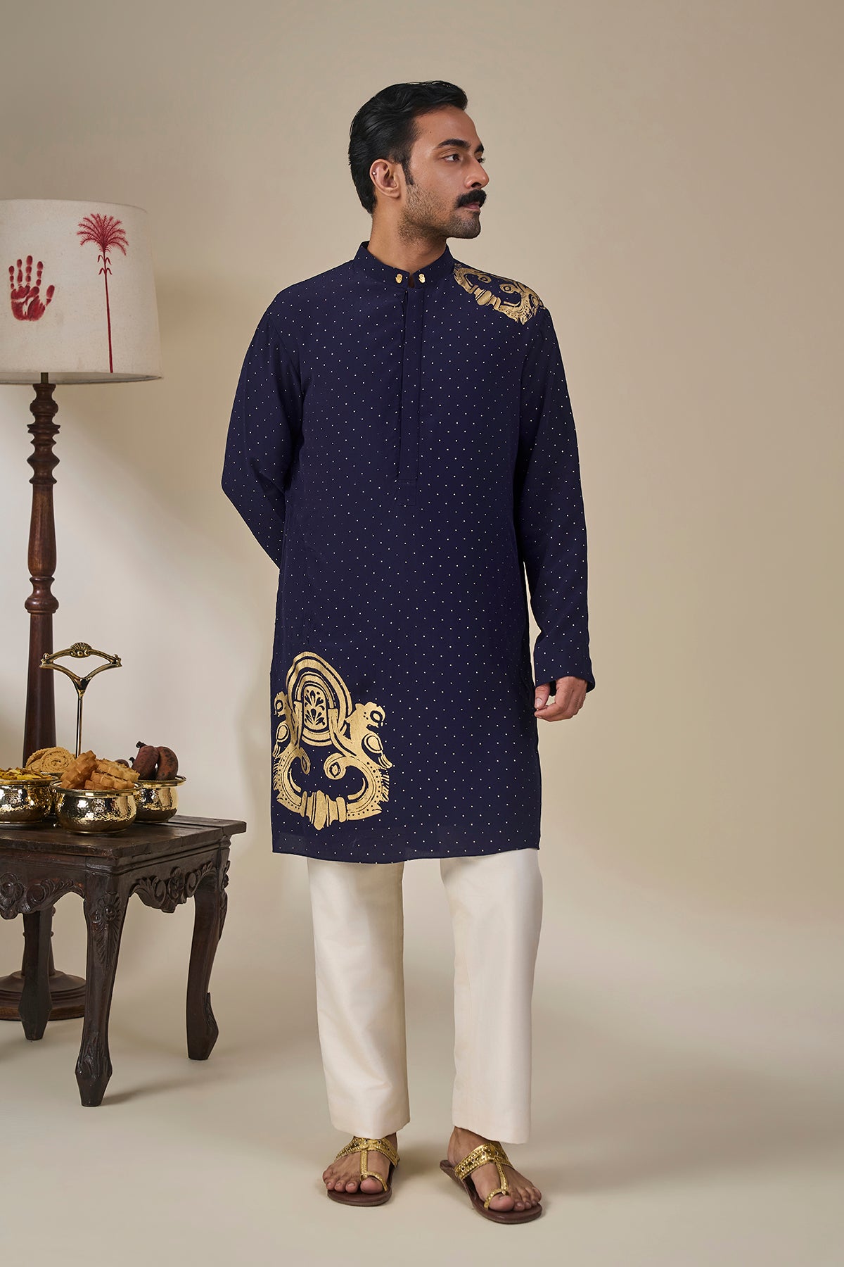 Midnight Blue Astral Arch Kurta