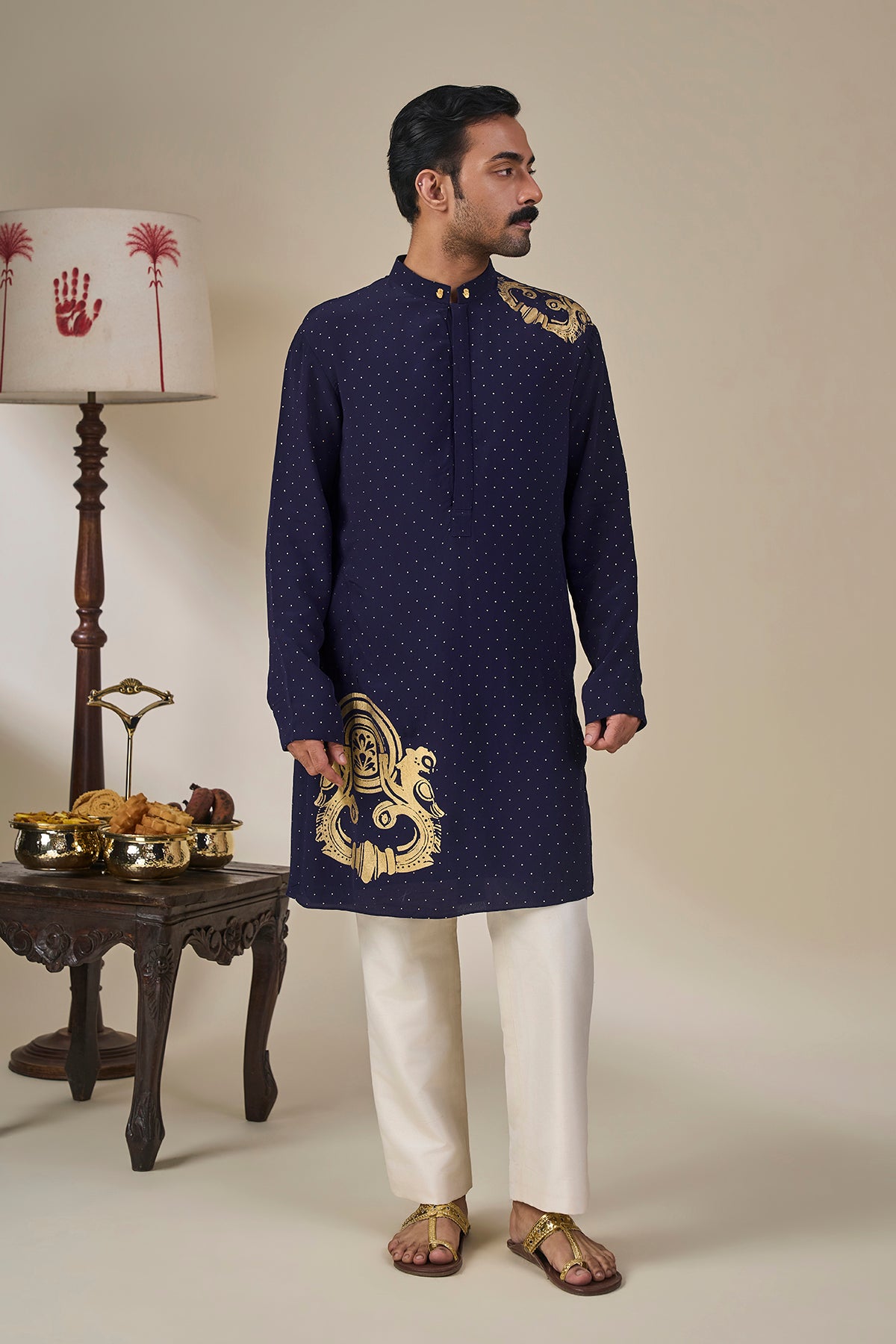 Midnight Blue Astral Arch Kurta