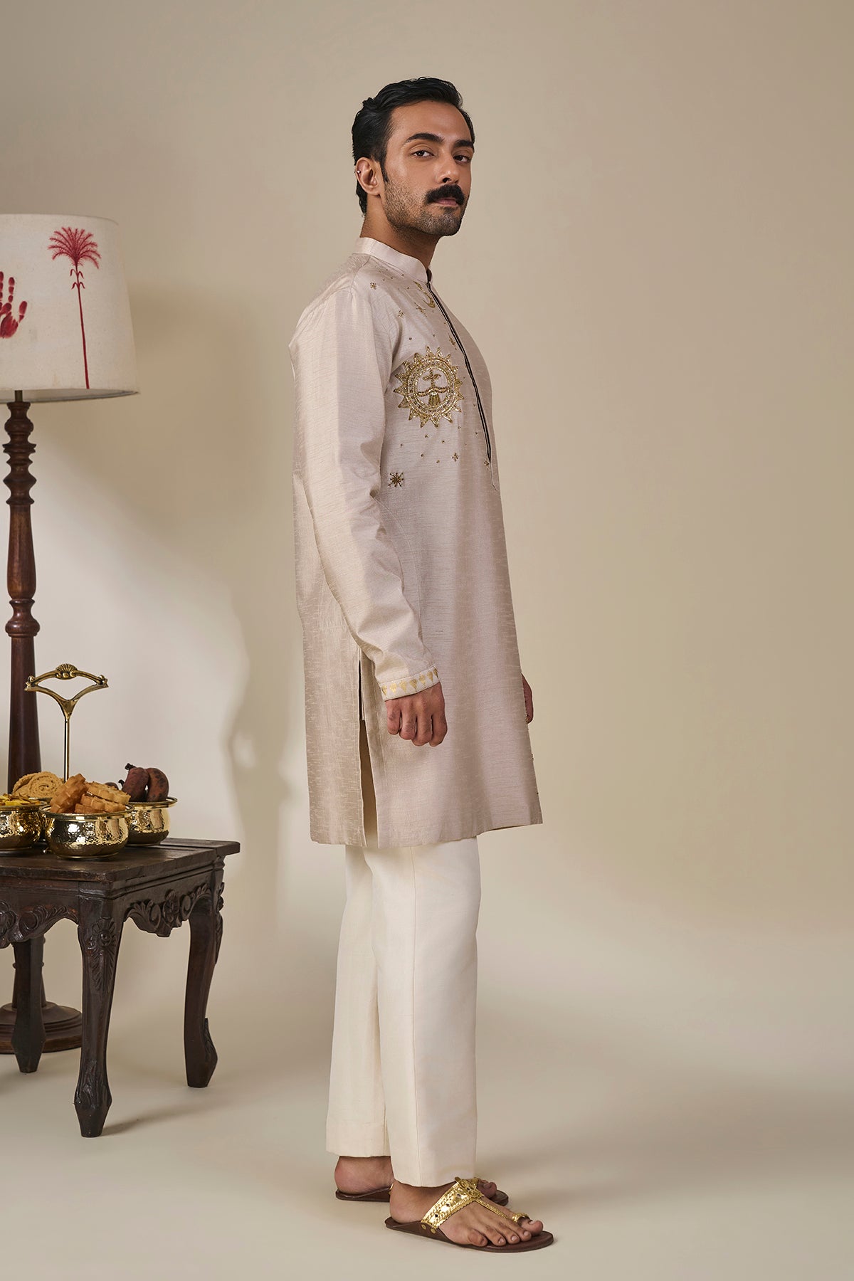 Grey Astral Bloom Kurta Set