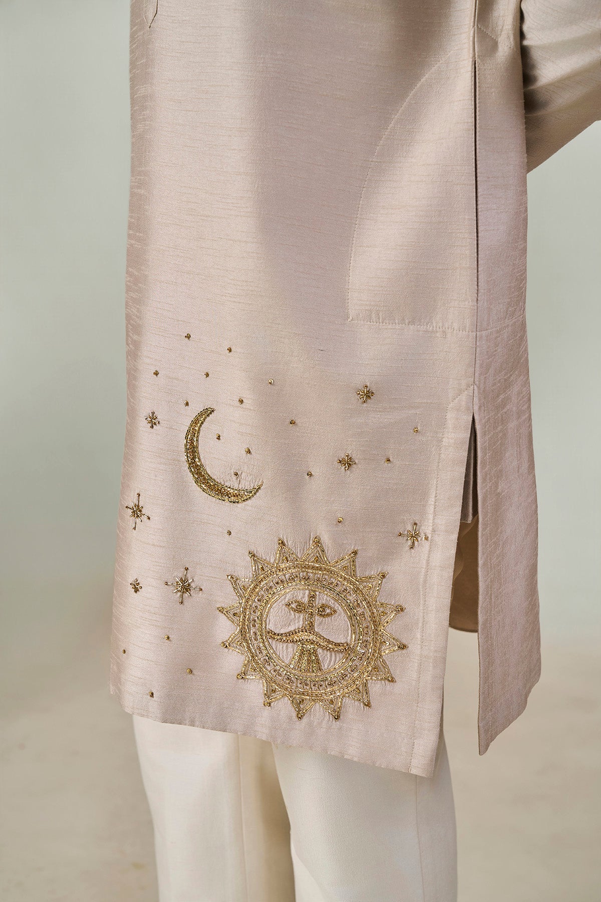 Grey Astral Bloom Kurta Set