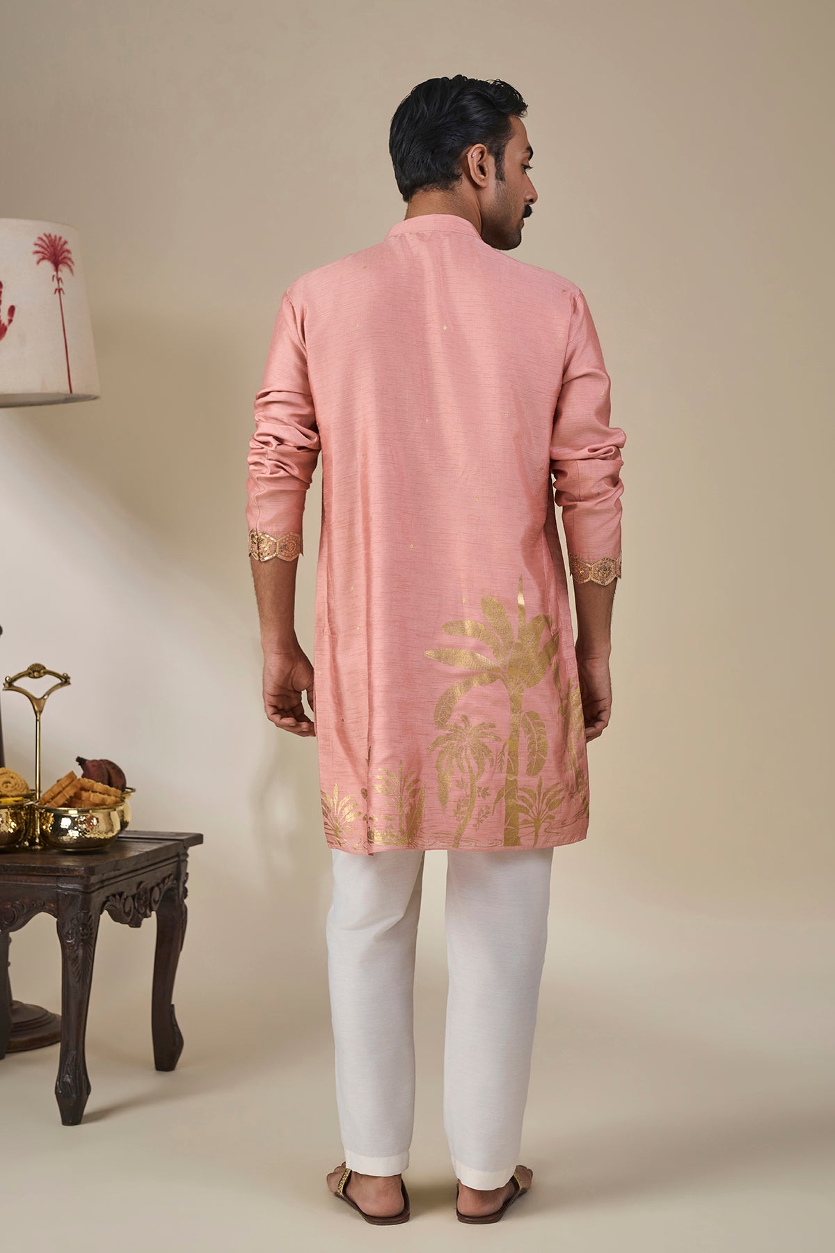Salmon Pink Backwater Postcard Kurta