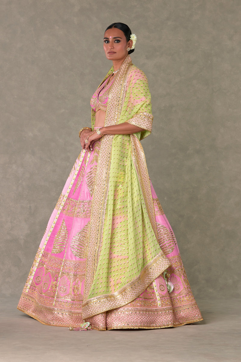 Barfi Pink Paan Patti Lehenga Set