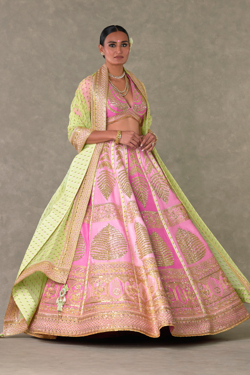 Barfi Pink Paan Patti Lehenga Set