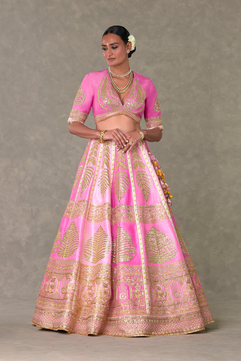 Barfi Pink Paan Patti Lehenga Set