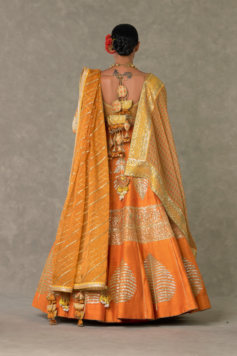 Rust 'Paan-Patti' Lehenga Set