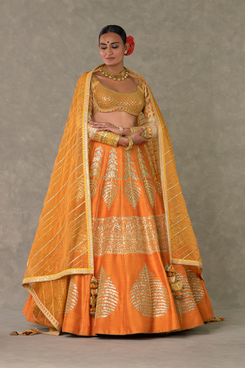 Rust 'Paan-Patti' Lehenga Set
