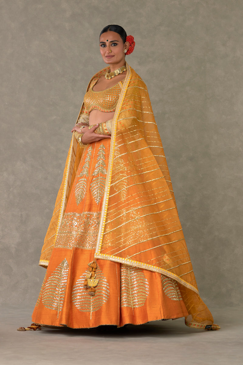Rust 'Paan-Patti' Lehenga Set