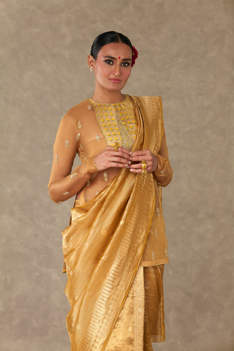 'Sunehri' Tissue Saree