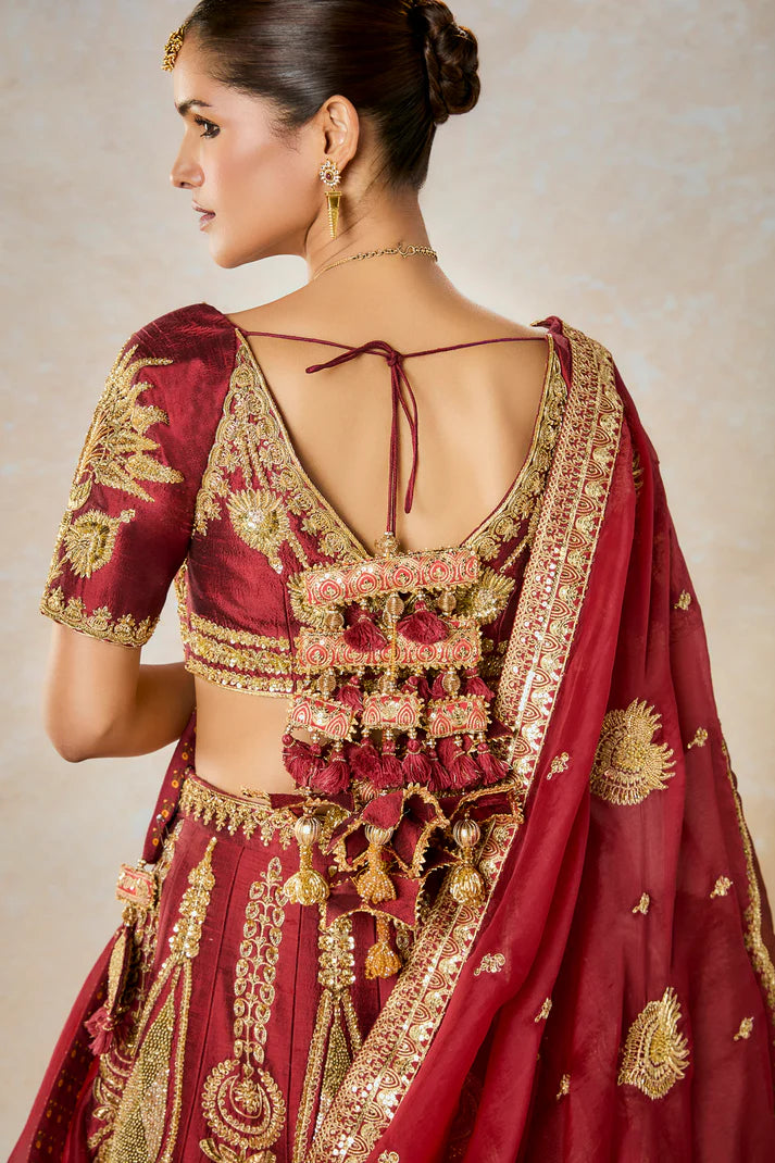 CHERRY GULAB LEHENGA SET