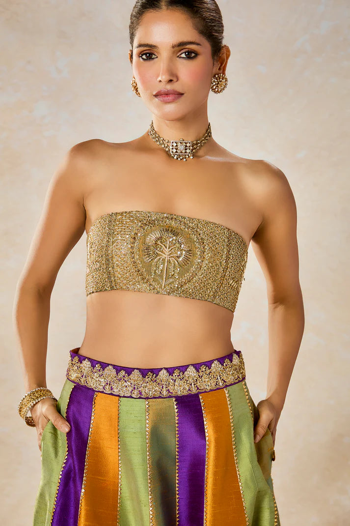 The Kesar Varak Long Jacket Lehenga Set