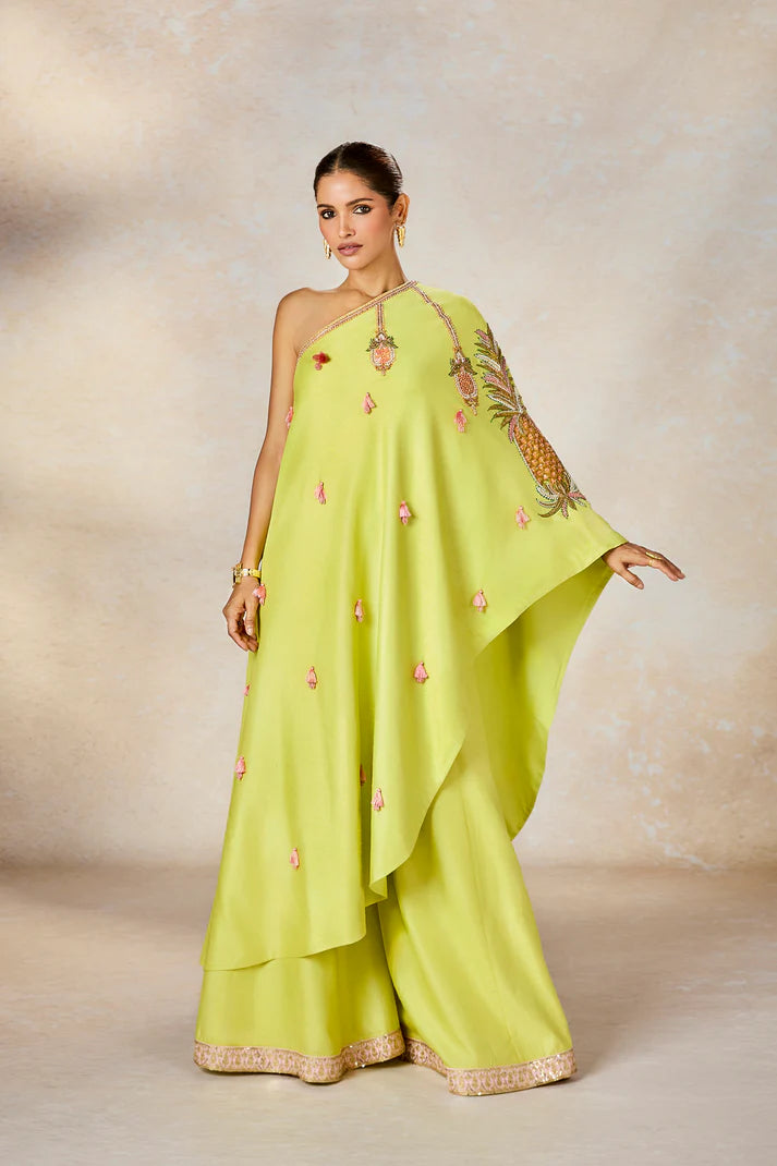 THE PISTA KULFI ONE SHOULDER SET