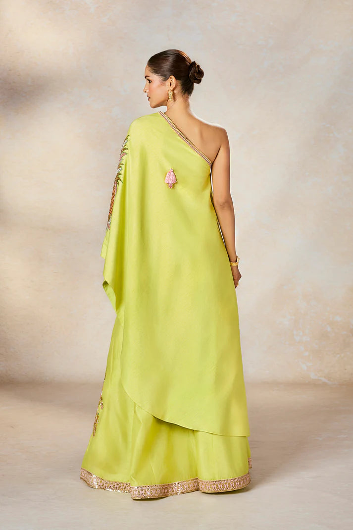 THE PISTA KULFI ONE SHOULDER SET