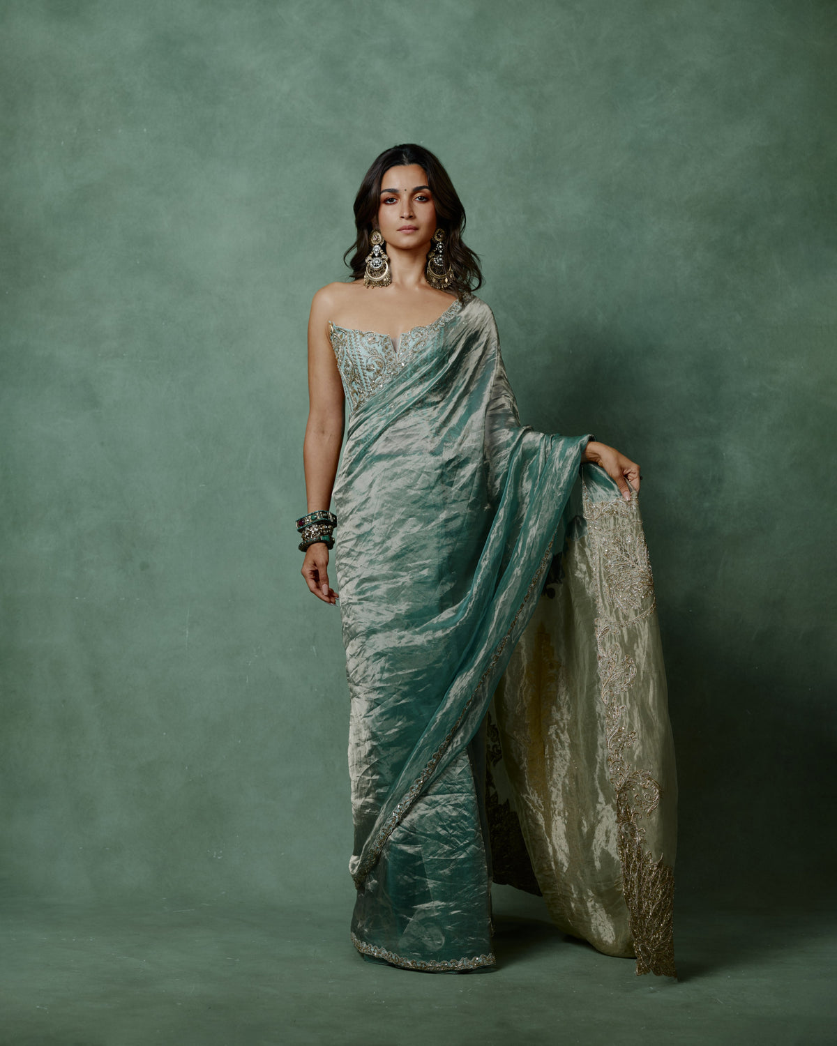 Ocean Breeze Corset Saree