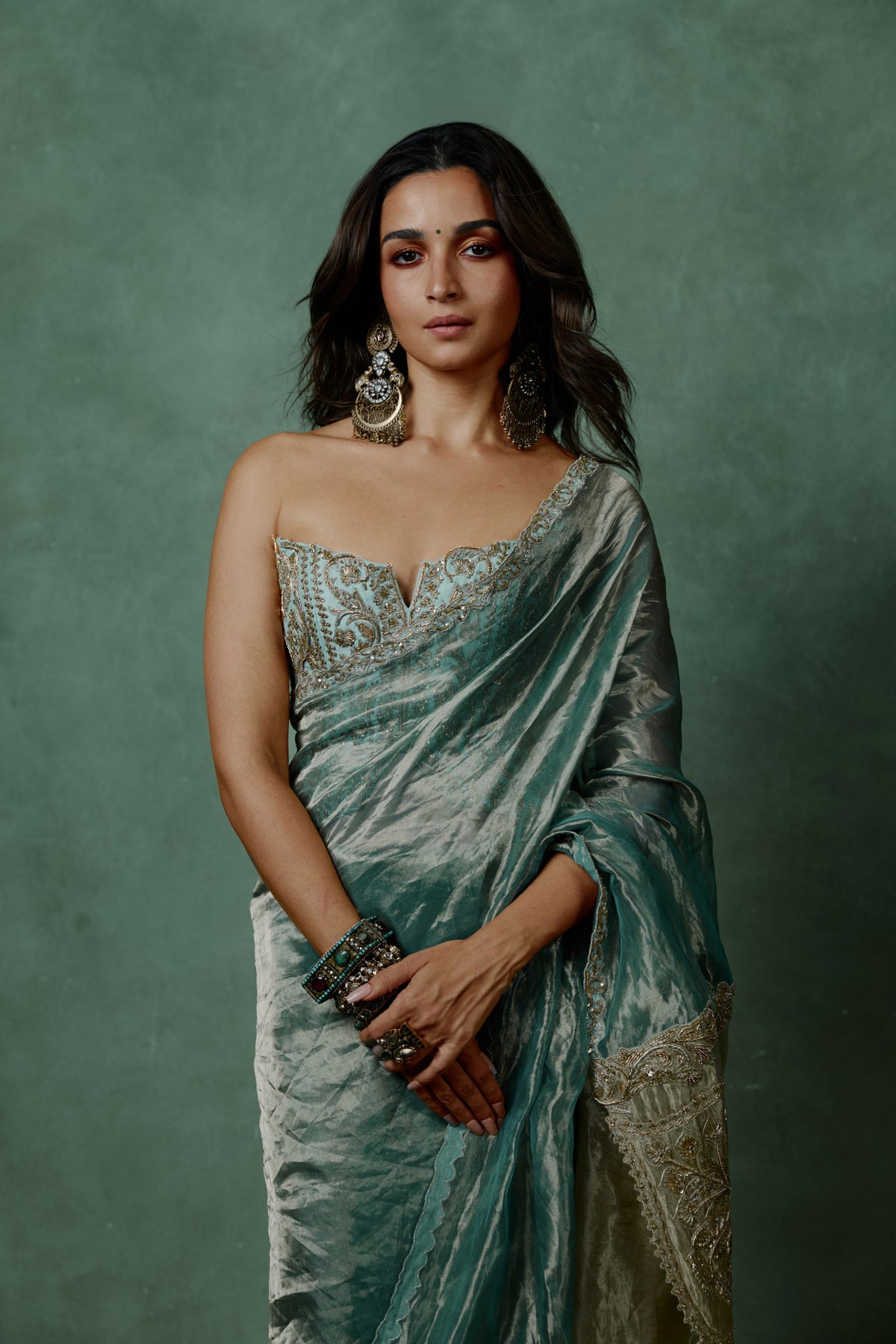 Ocean Breeze Corset Saree
