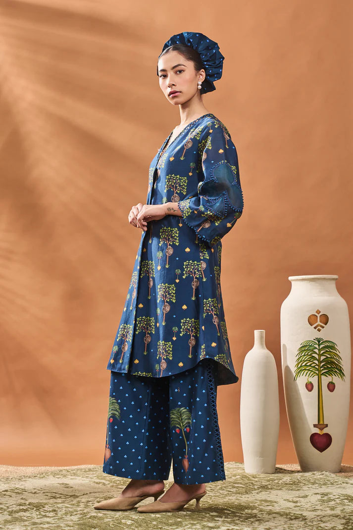 INDIGO WILDSCAPE TUNIC SET
