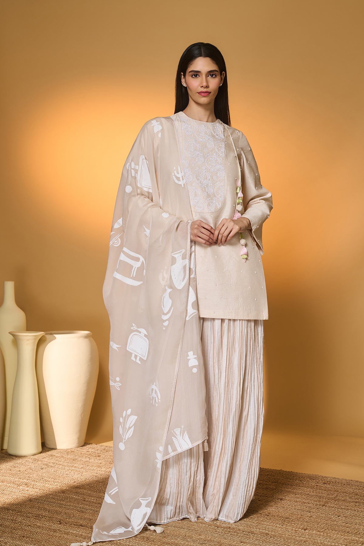 Rose Blushing Sharara Set