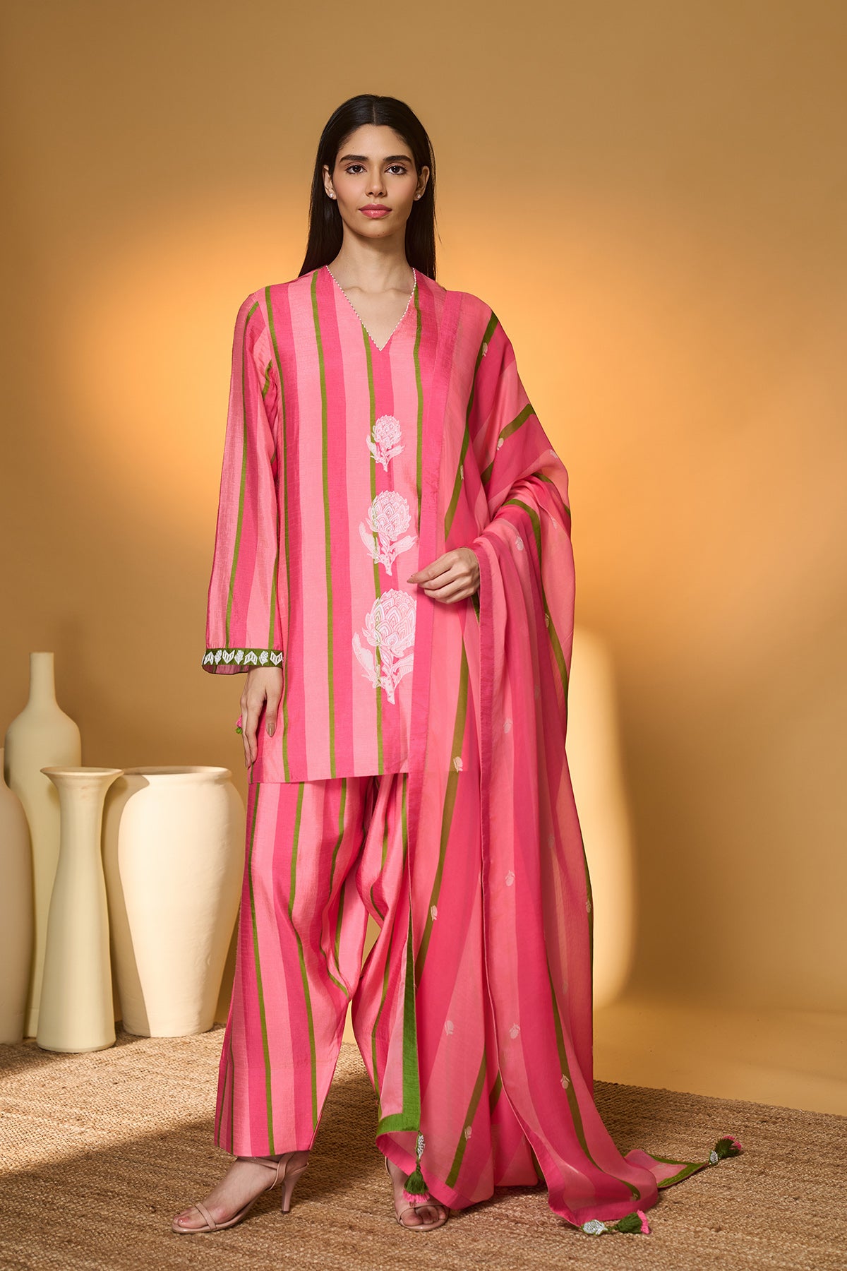 Sunset Sorbet Striped Kurta Set