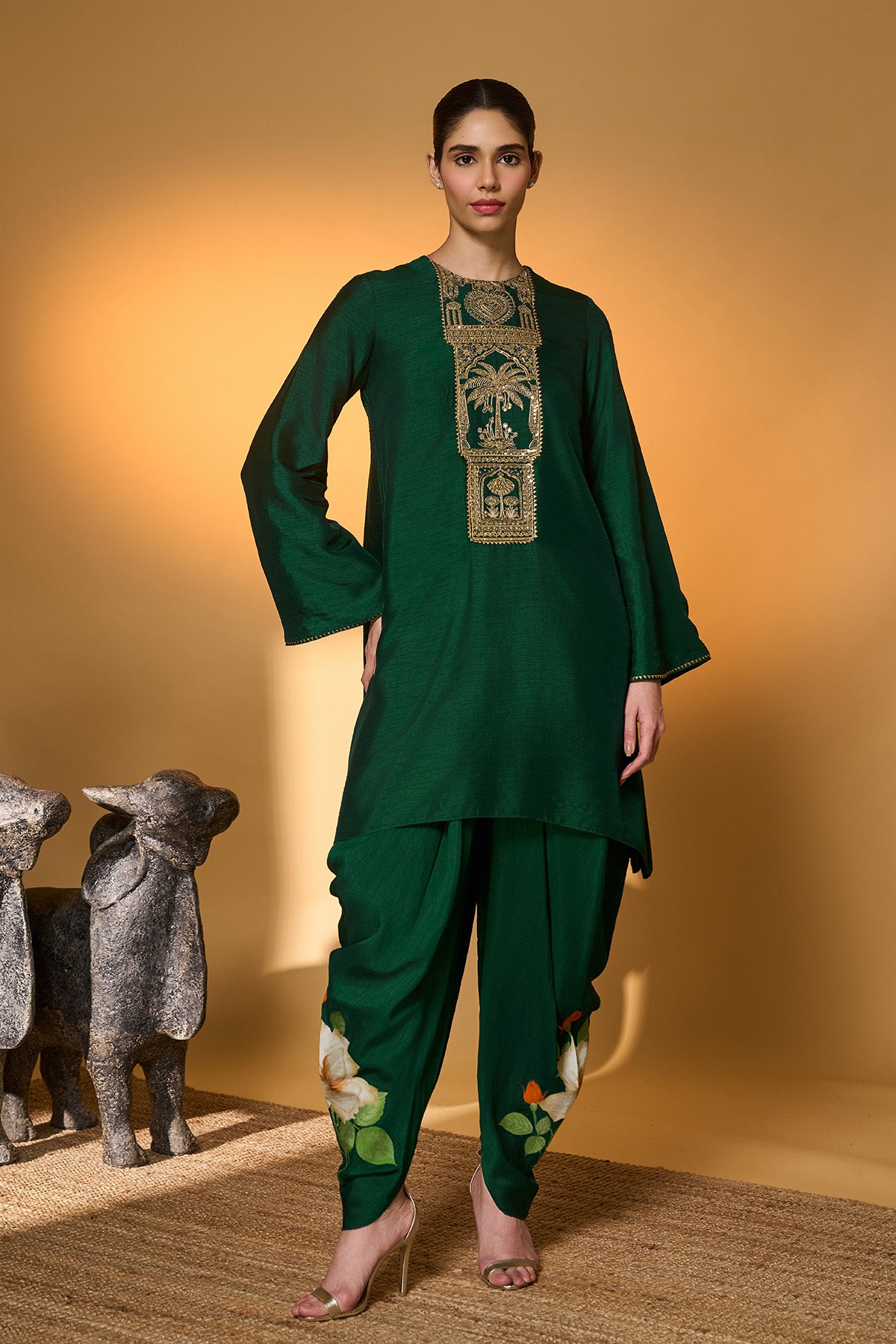 Bottle Green Kurta Set