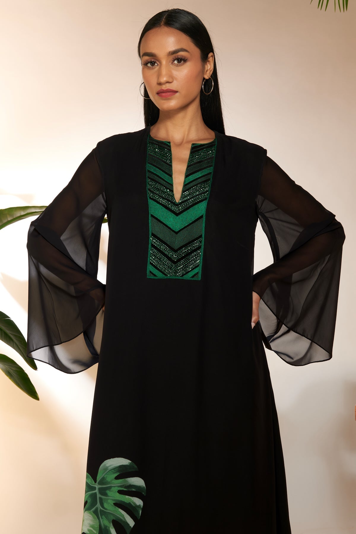 Tropicool Piano Embroidered Kaftan
