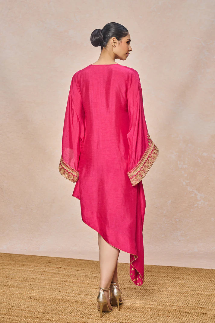 Pink Embroidered Kaftan
