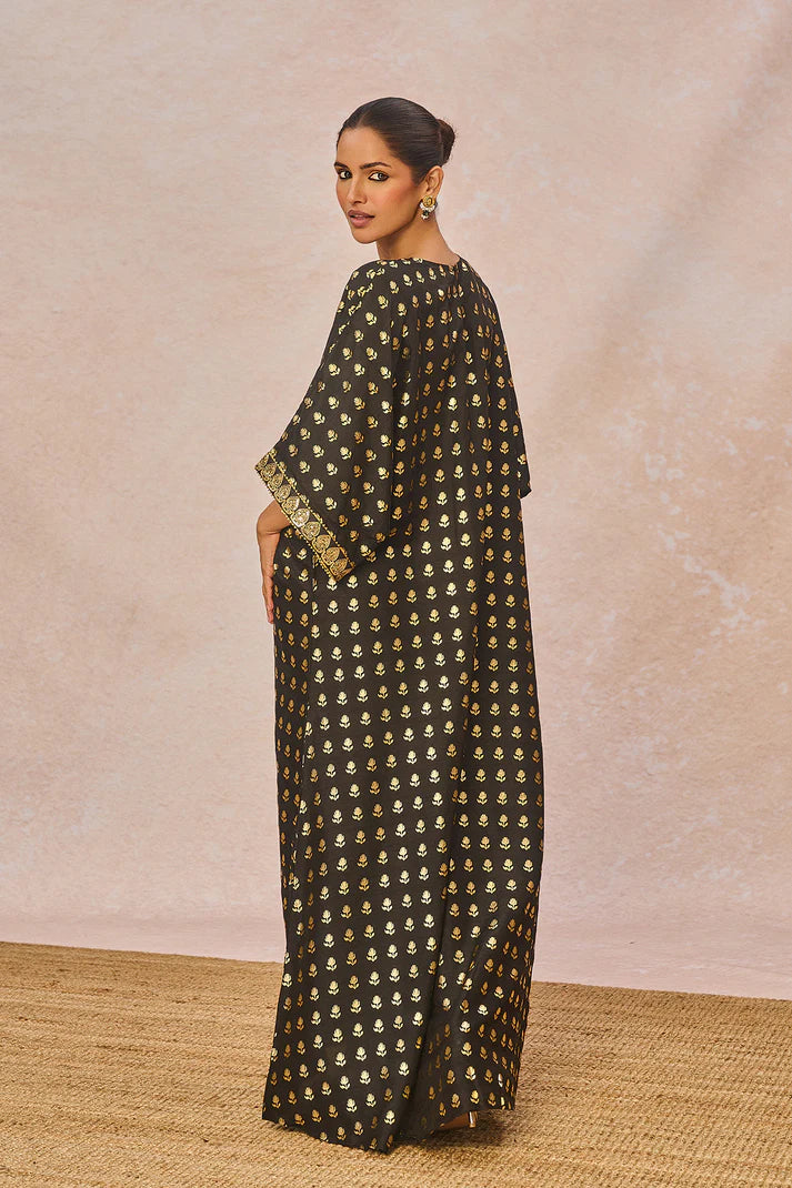 Black Palmscape Kaftan