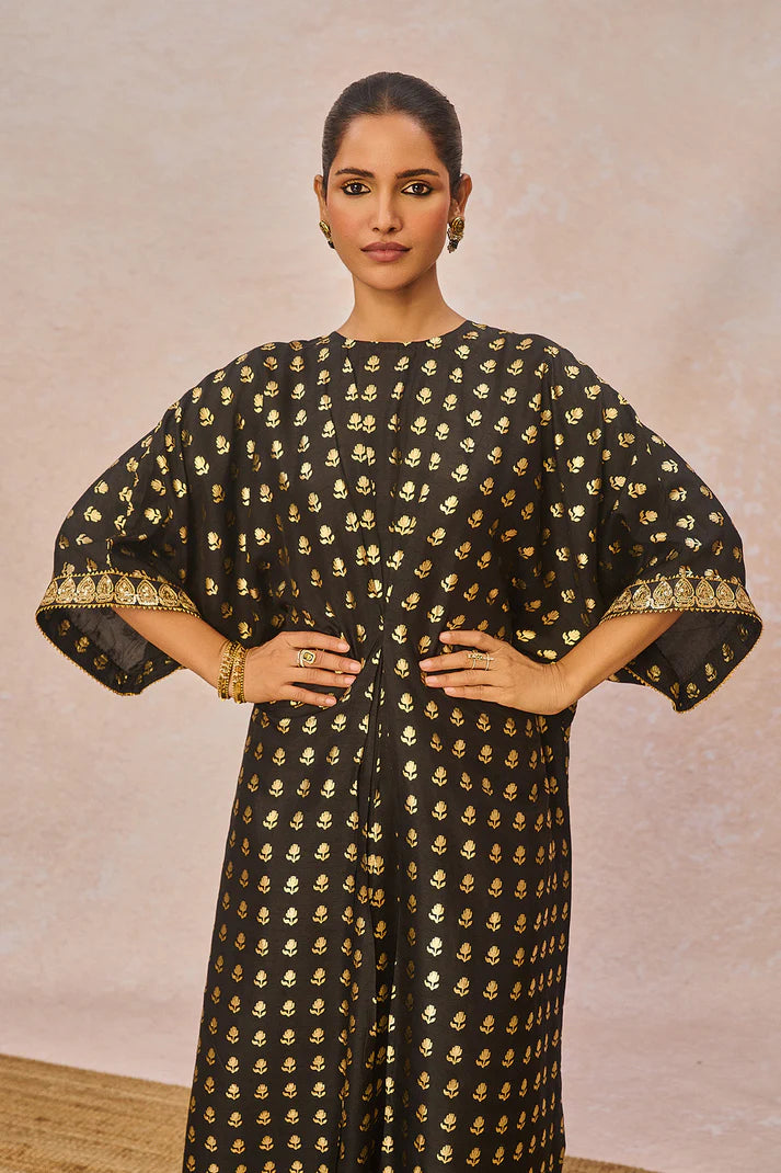 Black Palmscape Kaftan