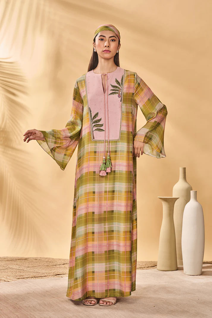 Pina Colada Checkered Kaftan