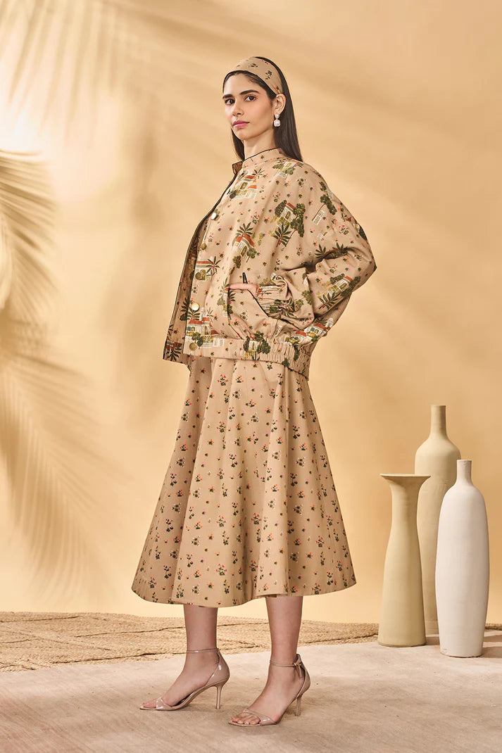 Beige Miniature Dreams Bomber Jacket Set 2