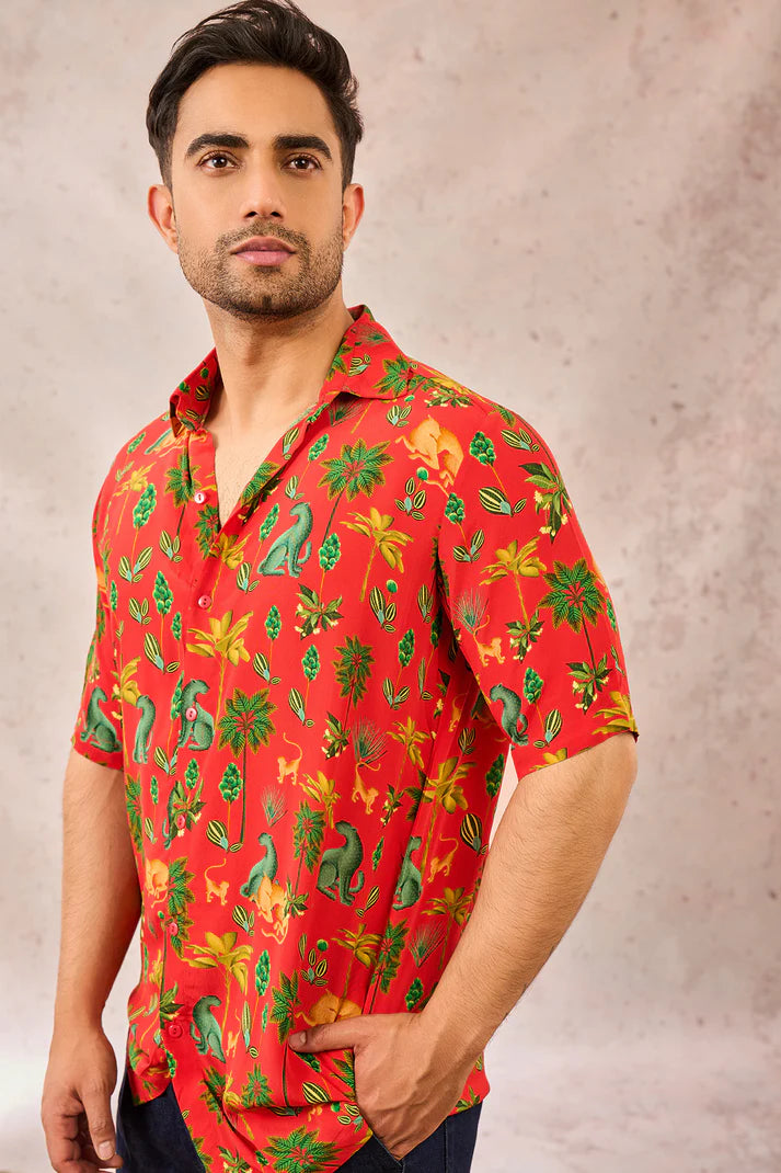 RED TROPICAL RHAPSODY SHIRT