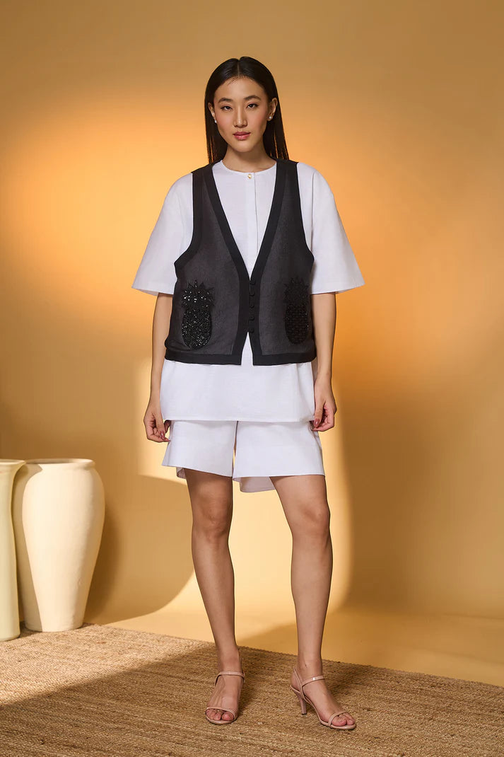 Black Pine-Code Embroidered Co-Ord Set