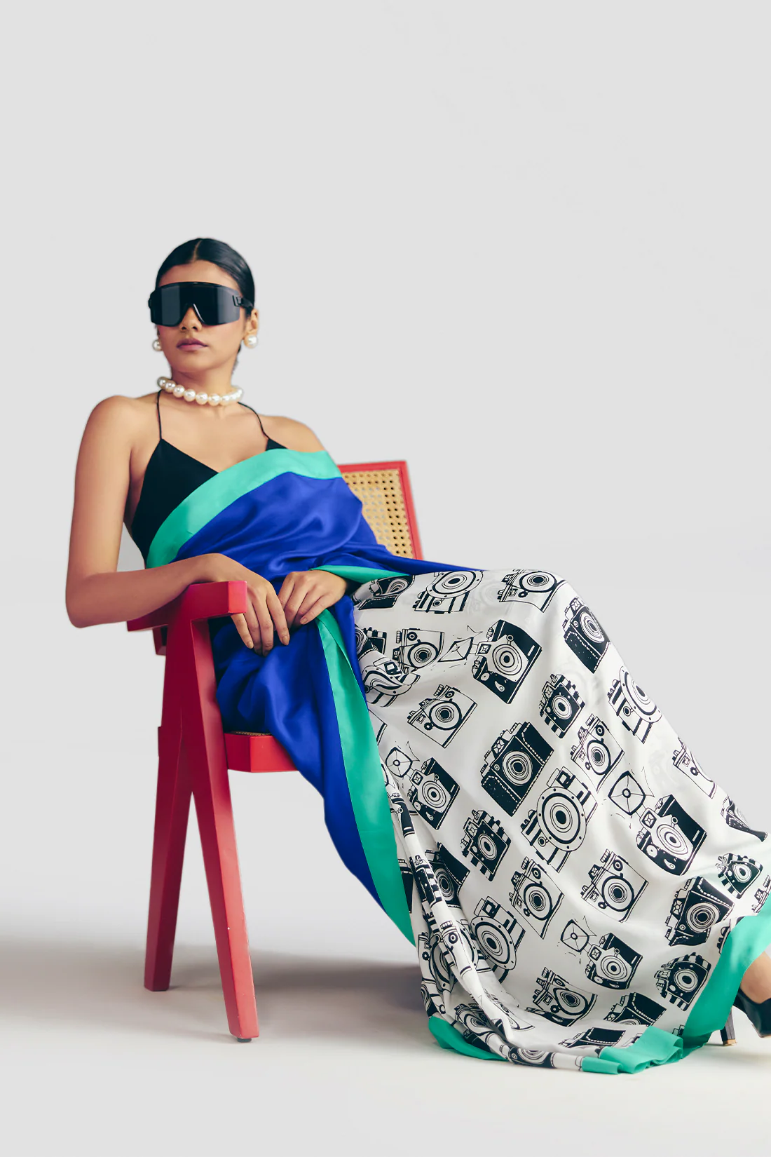 Electric Blue Camera Saree