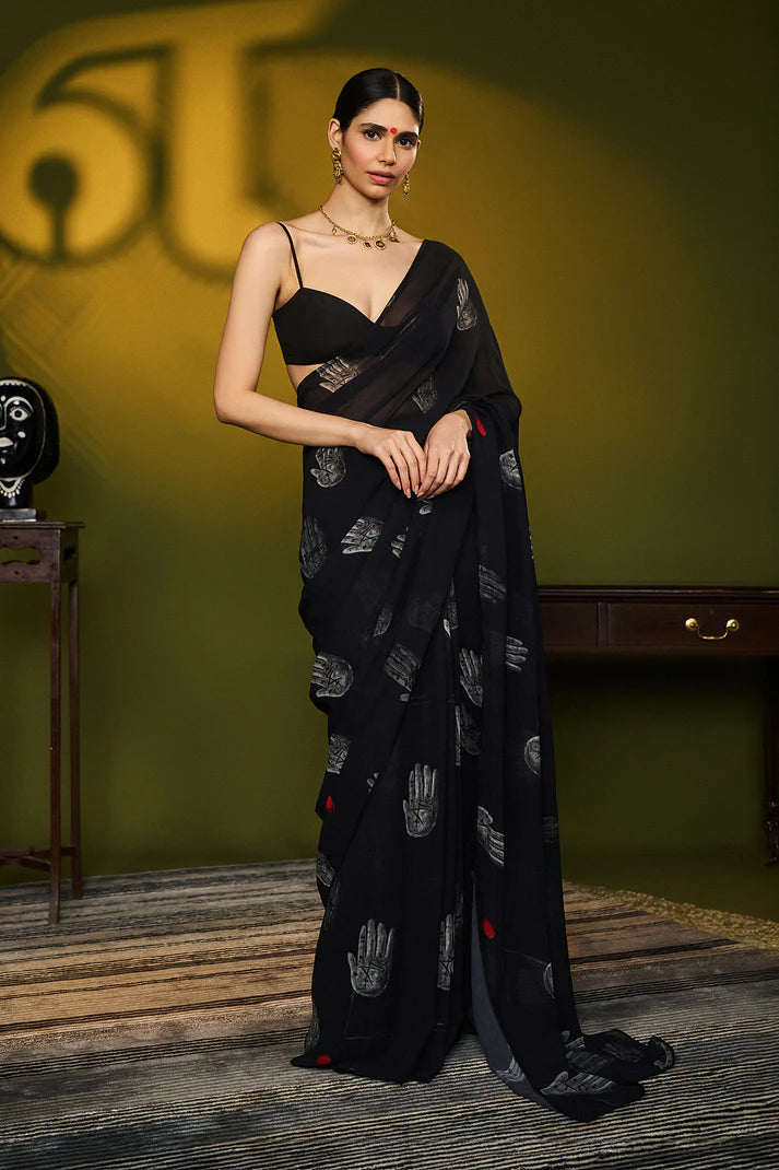 Black Palm Theory Saree 1