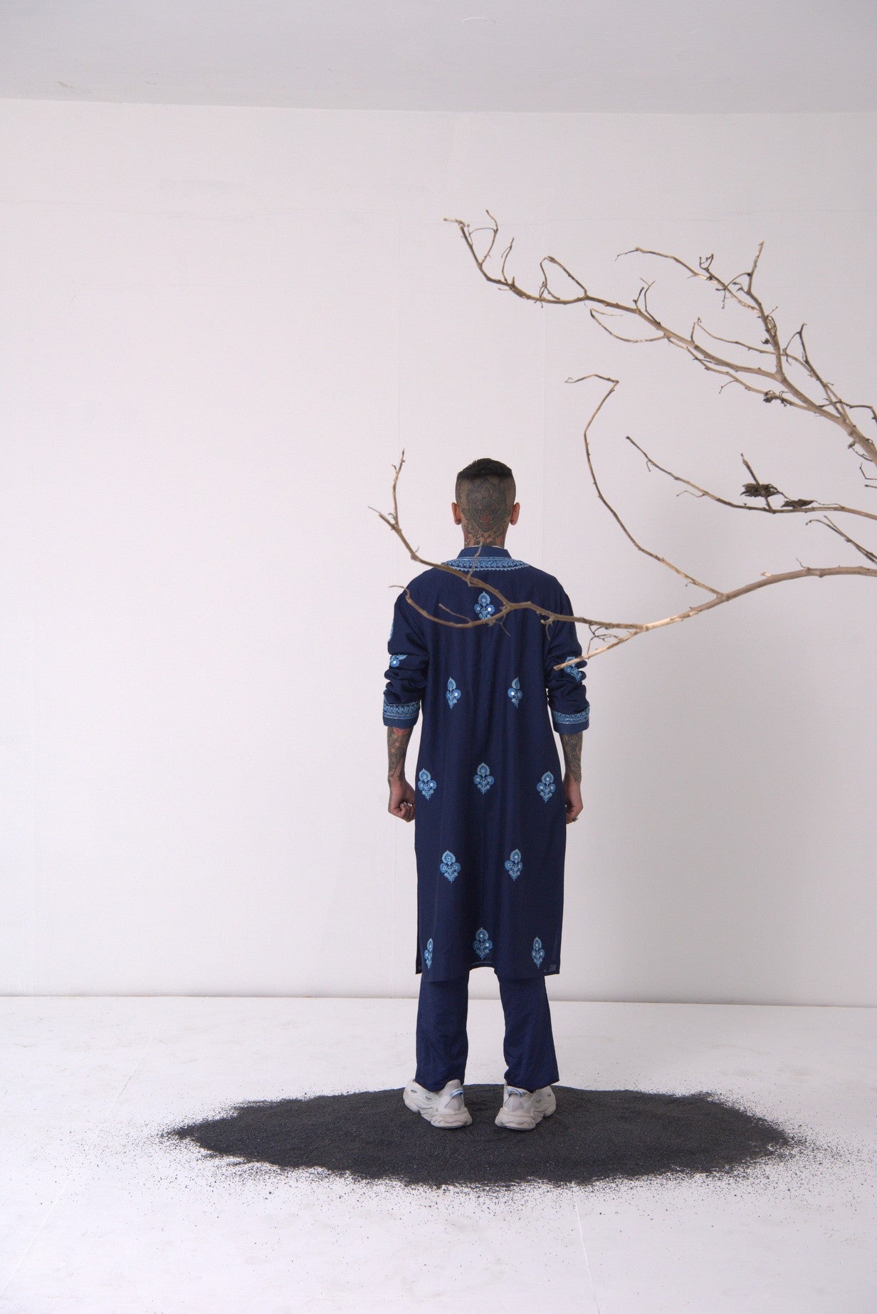 Chanderi Indigo Kurta With Pants