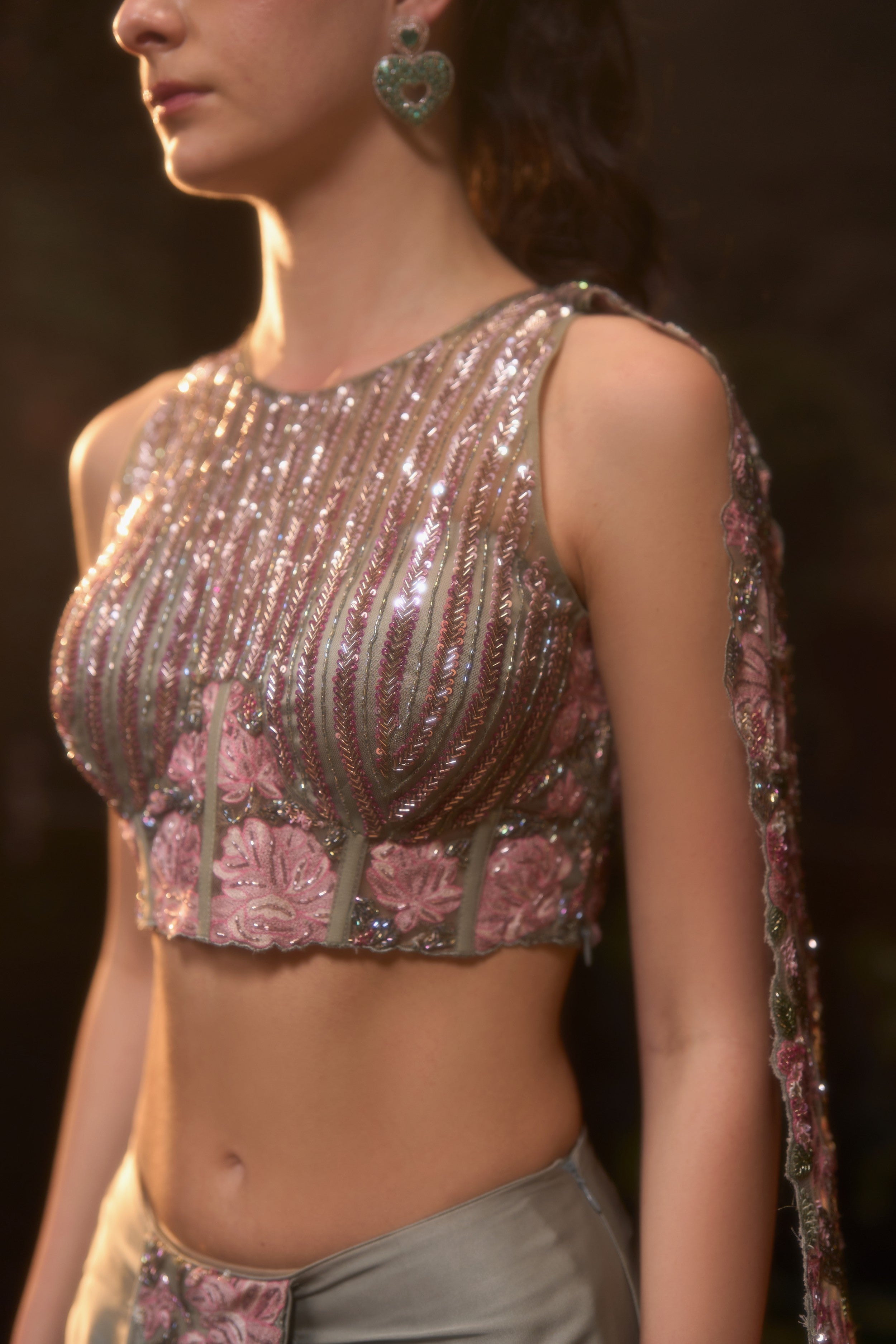 ZOHRA Corset and draped skirt set