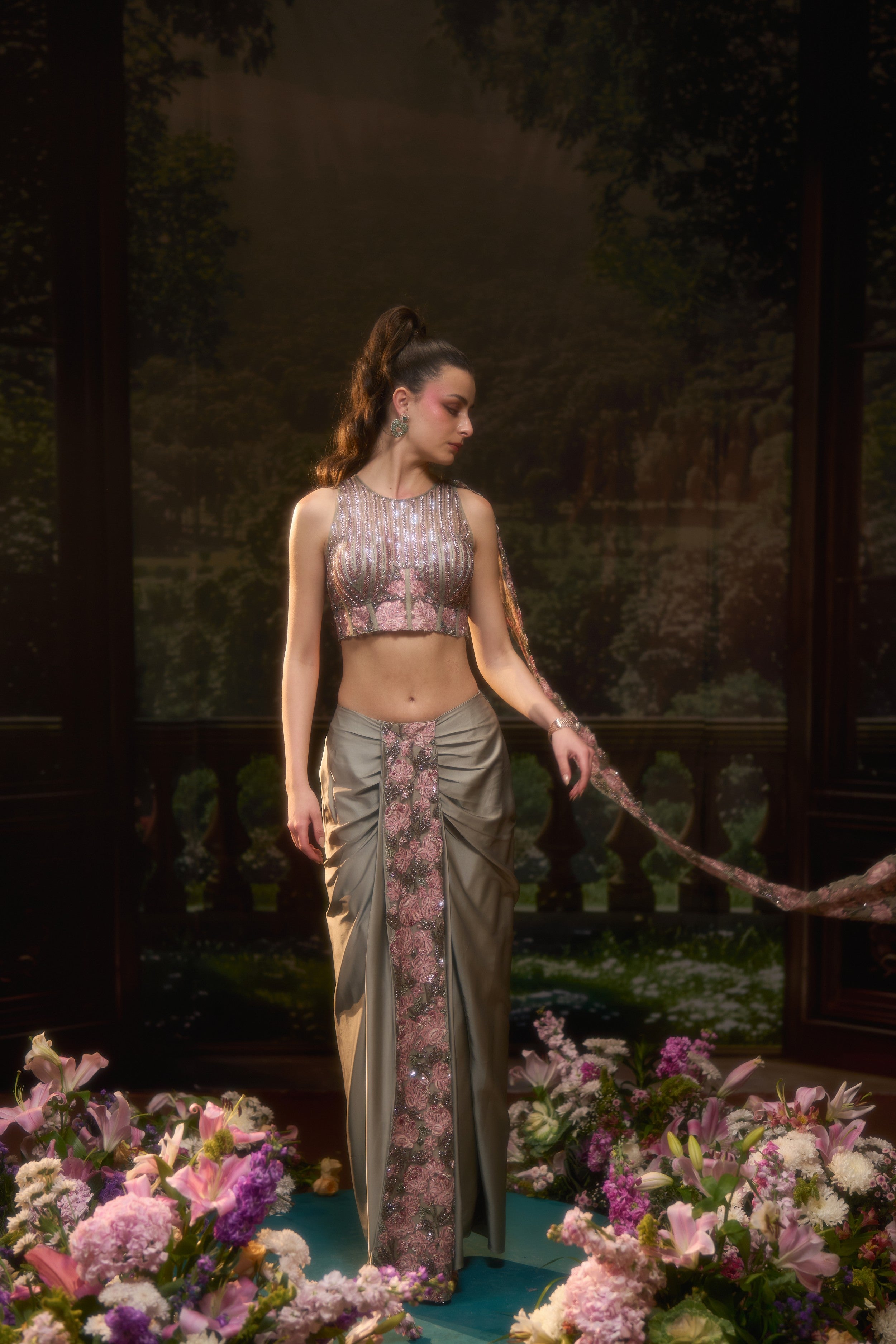 ZOHRA Corset and draped skirt set