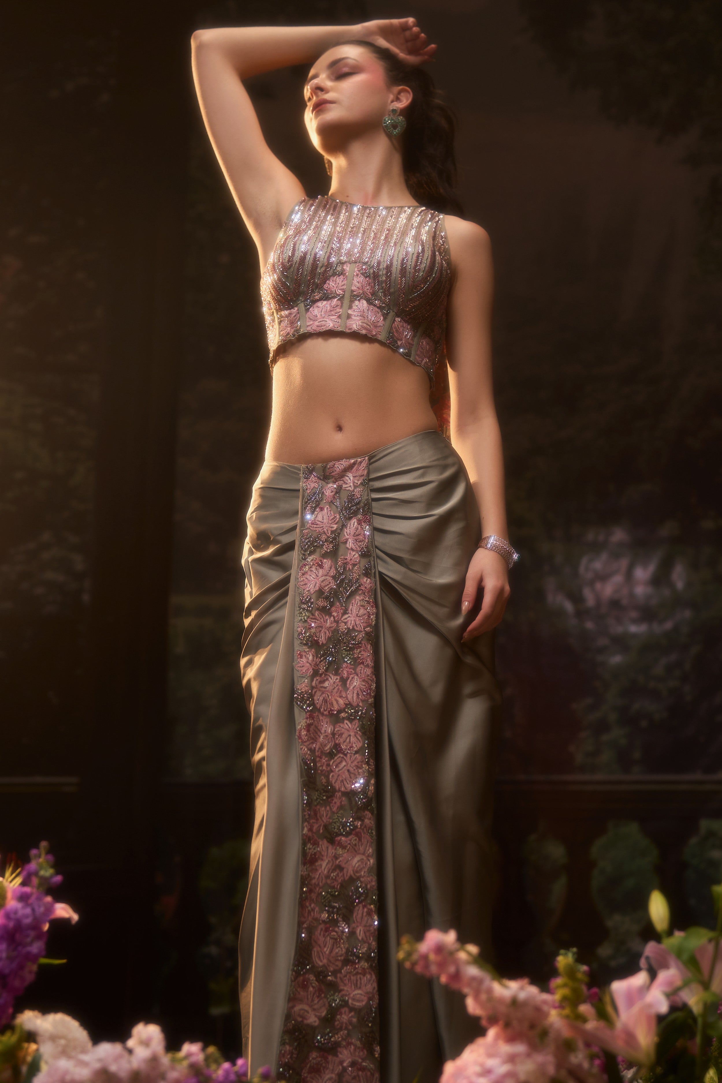 ZOHRA Corset and draped skirt set