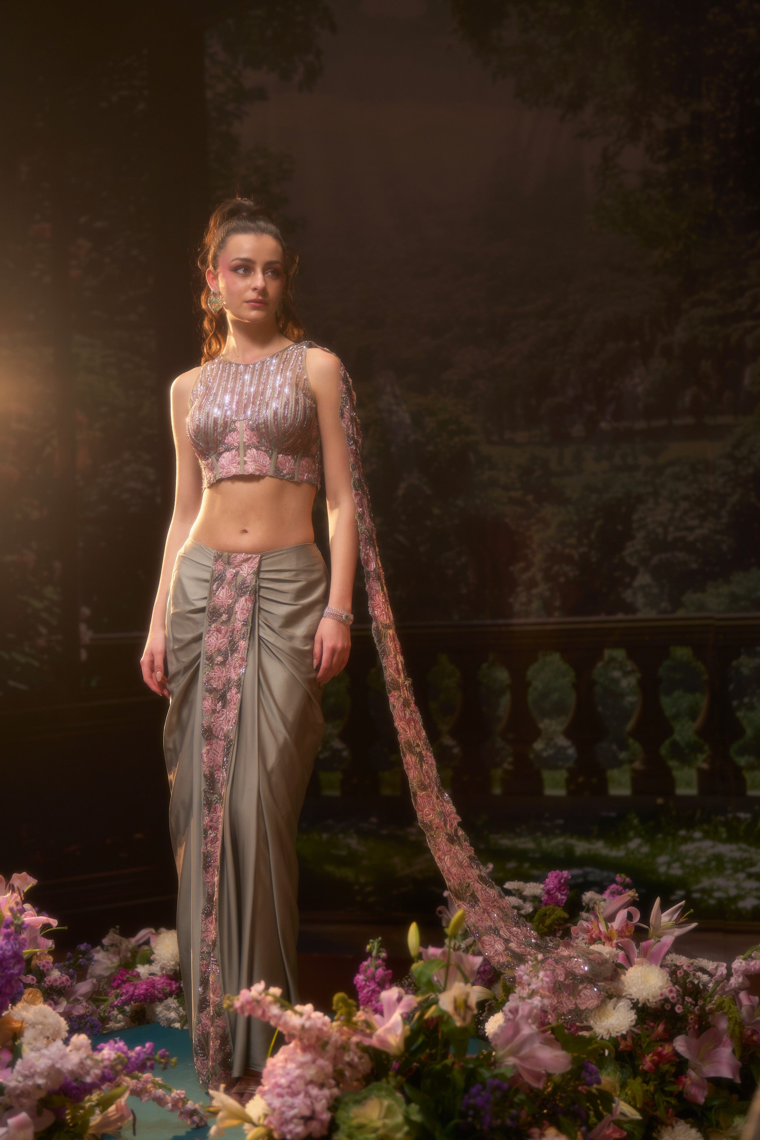 ZOHRA Corset and draped skirt set