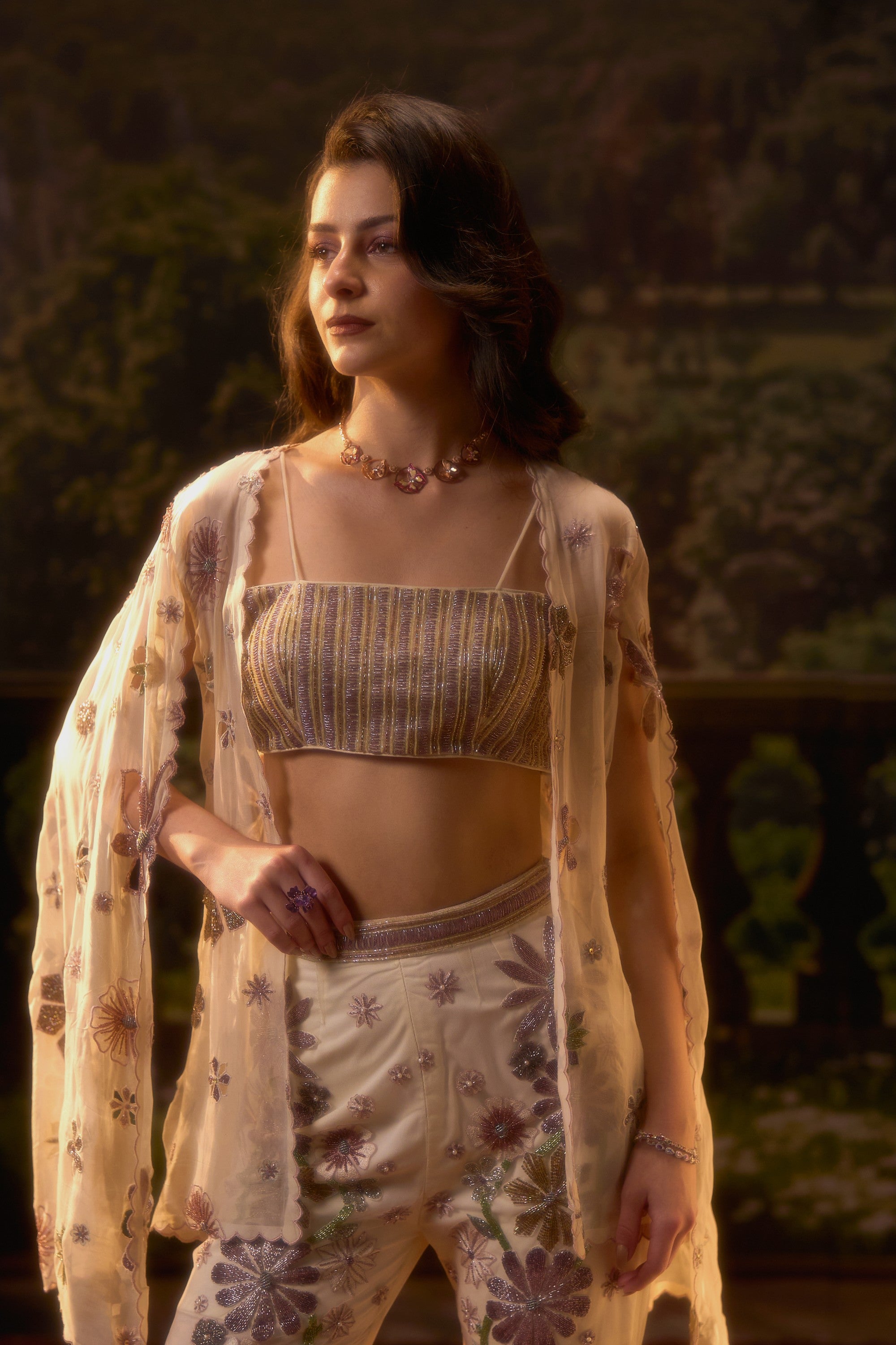 Elysia Moonlit Ivory Jacket Set