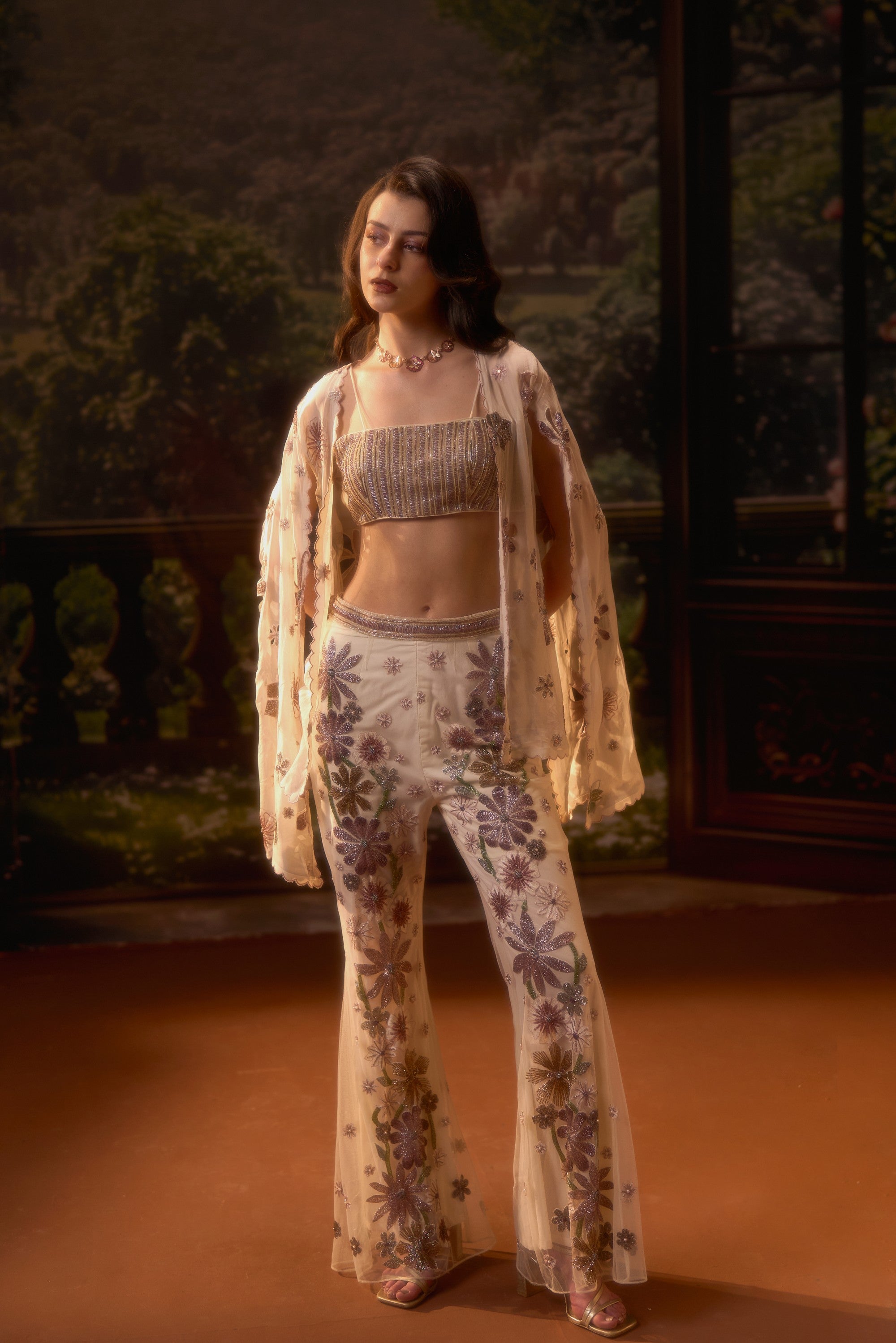 Elysia Moonlit Ivory Jacket Set