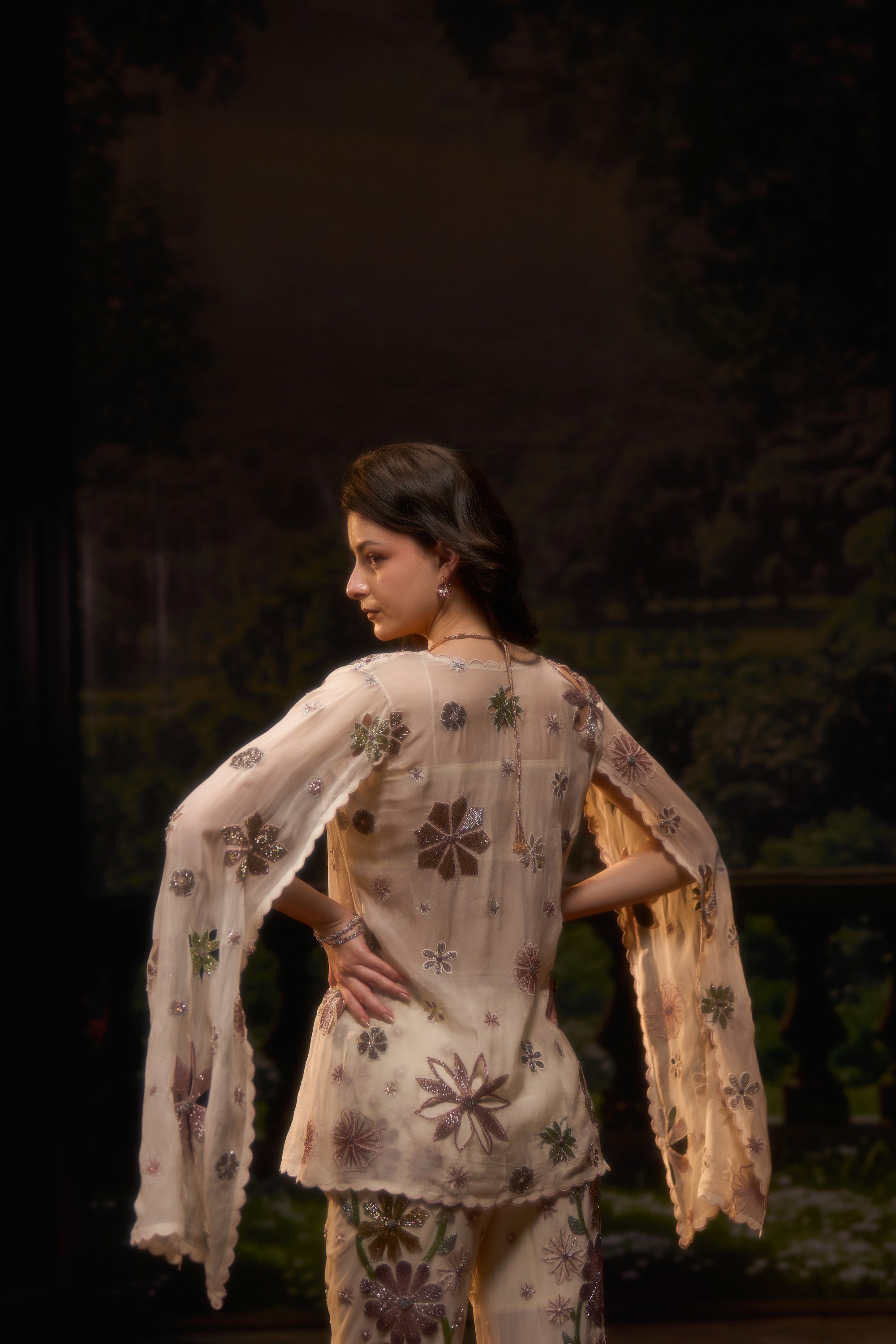 Elysia Moonlit Ivory Jacket Set