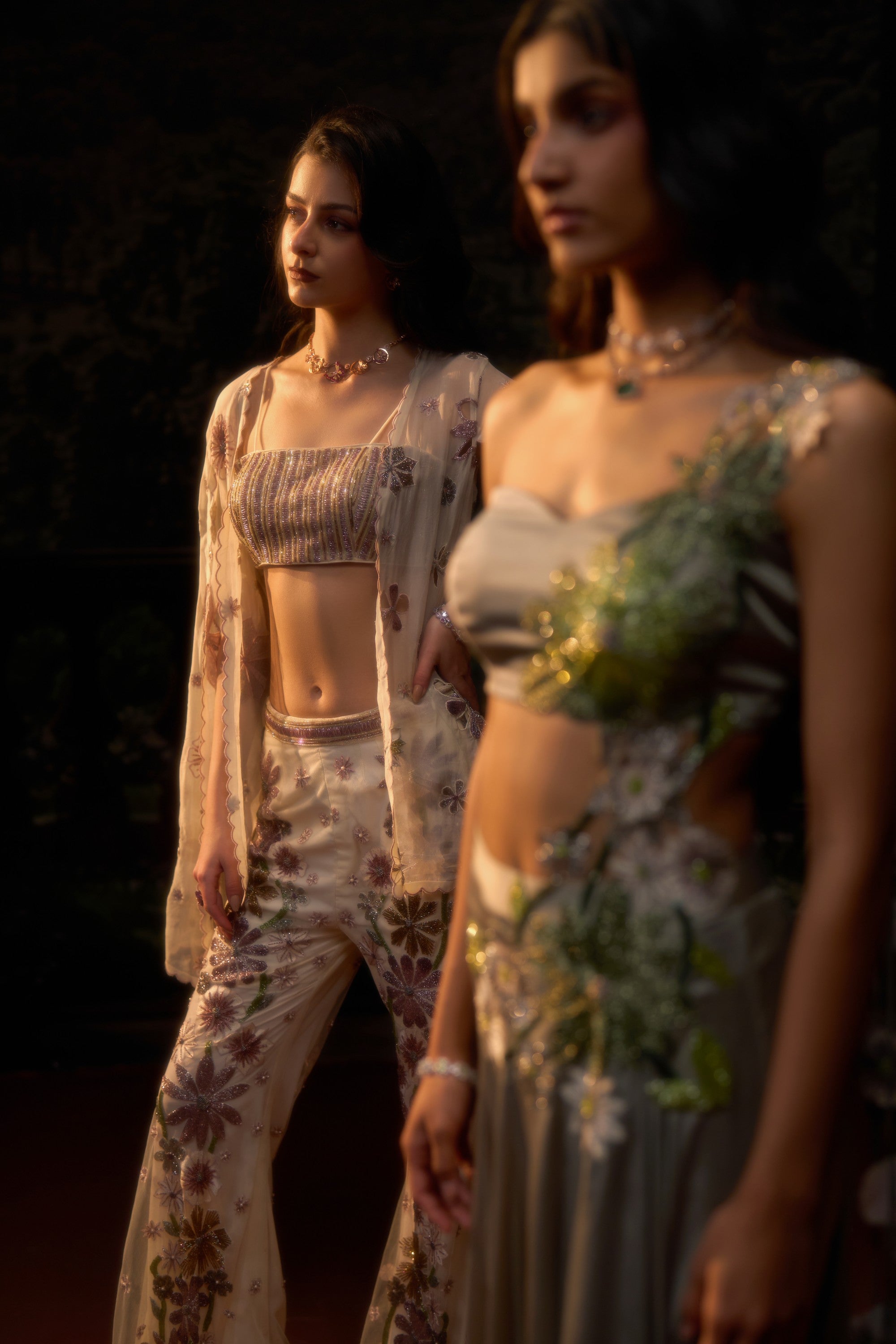 Elysia Moonlit Ivory Jacket Set